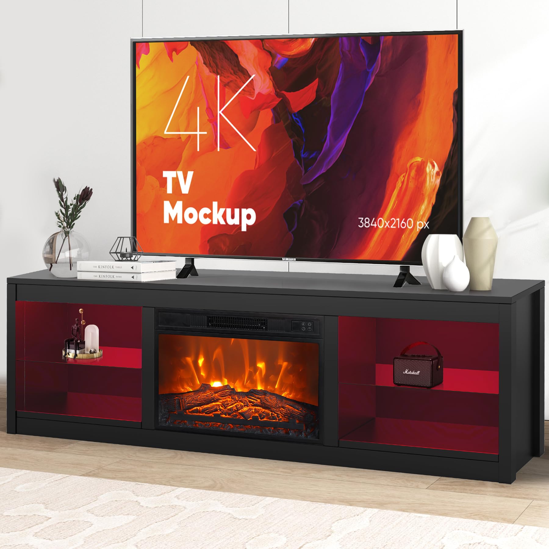 Amazon.com: Vaczon Fireplace TV Stand with 23