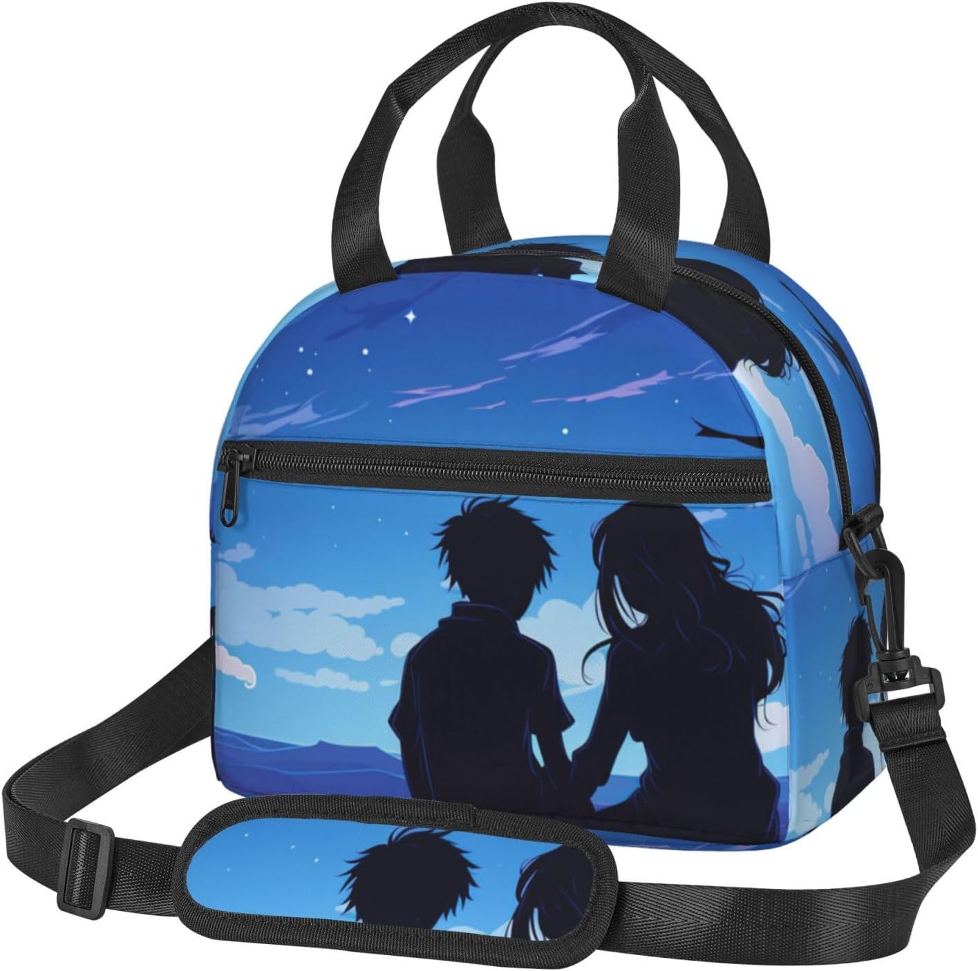 Star light Print Reusable Lunch Bag Insulated Lunch Boxes for Office Work Picnic Tote Bag Adjustable