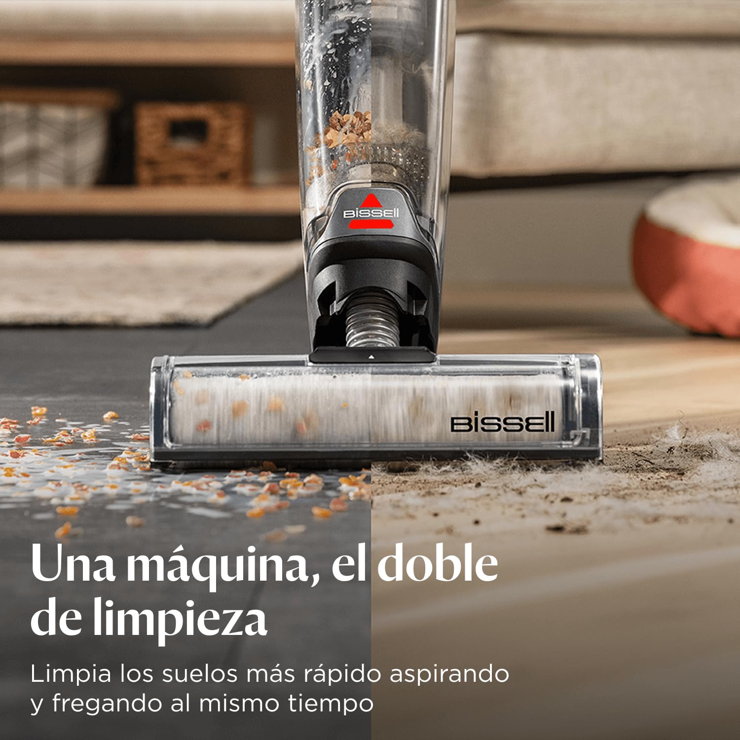 Bissell CrossWave OmniForce, Aspiradora de Mano Sin Cable, Aspirado y Mopa al Mismo Tiempo o Solo Modo Aspirado, Escoba Vertical Potente, Vacuum Cleaner de Agua, 240m² Limpieza Multisuperficie, 3912N