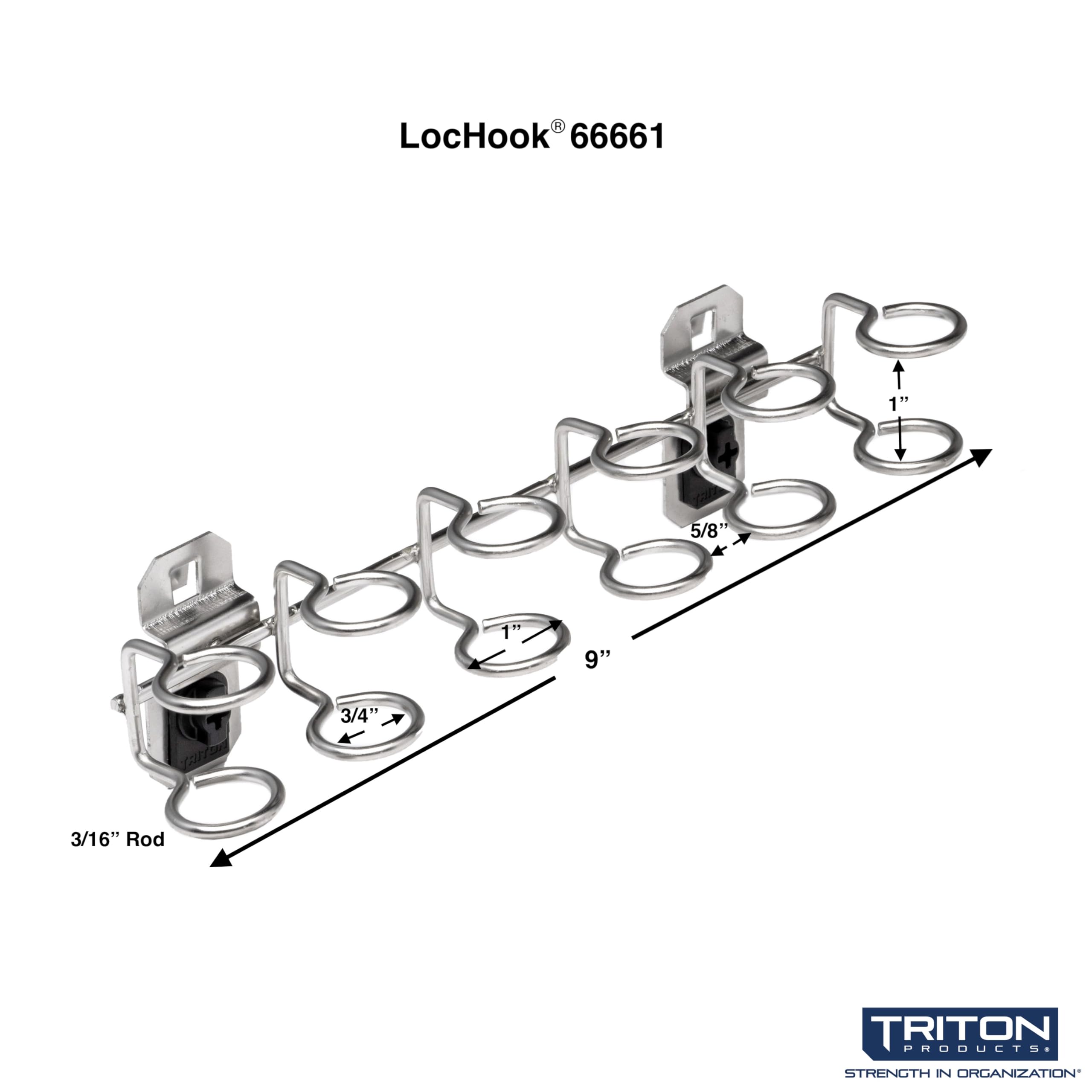 Triton Products 66661 Stainless Steel LocHook Multi-Ring Tool Holder for LocBoard