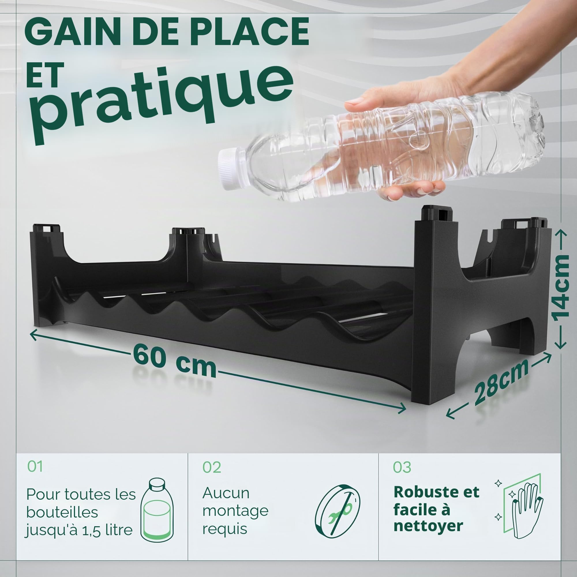 Novaliv casier à Bouteilles | vin Anthracite en Plastique Robuste pour 72 Bouteilles (Anthracite, 12)