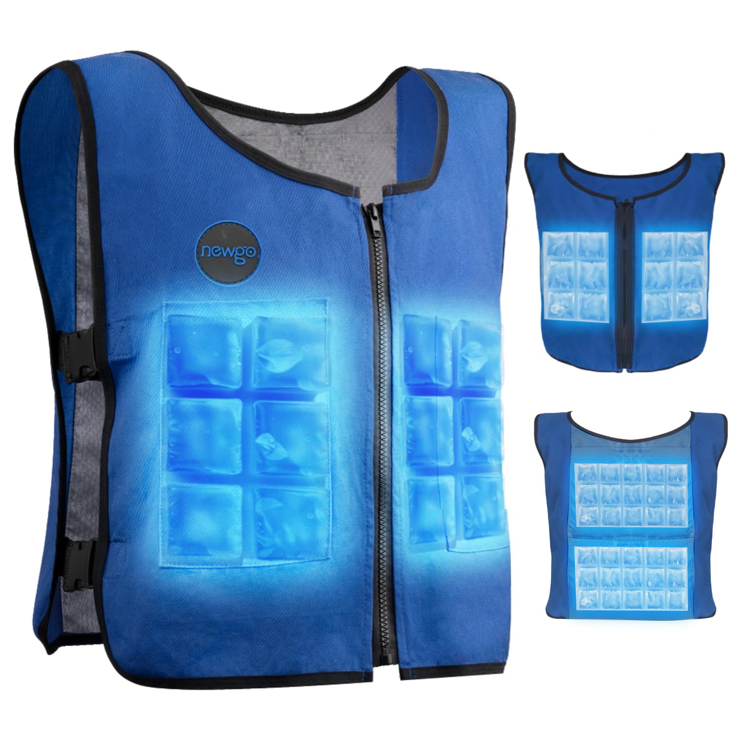 NEWGO Chaleco de hielo enfriamiento rápido ajustable con bolsillo para hombre mujer