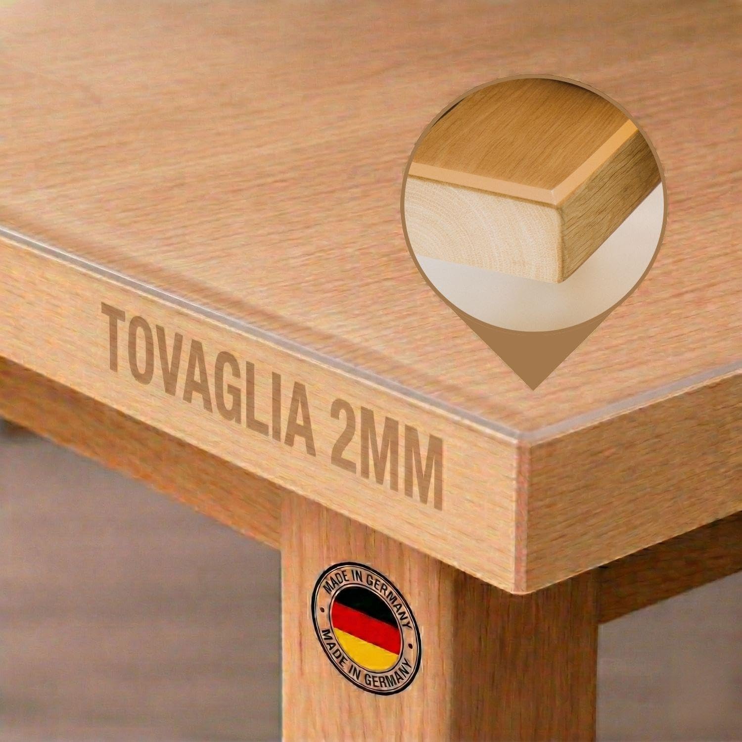 Trente Pellicola per tavolo 120 x 280 cm - spessore 2 mm - protezione da tavolo con bordi smussati, tovaglia trasparente, rettangolare, dimensioni a scelta, pellicola protettiva, lavabile