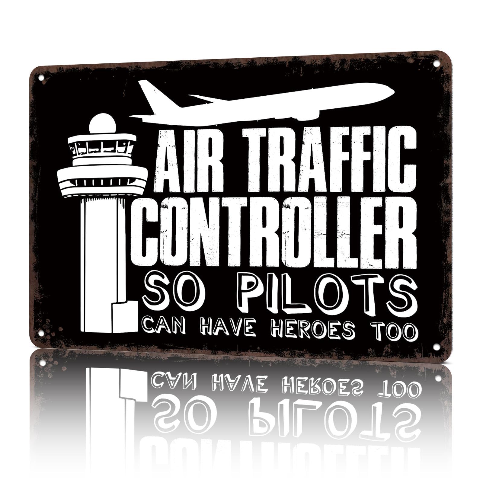 KWQDOZF Vintage Metal Signs Flight Control Joke Pilot Funny Tin Sign Poster Wall Art For Home Room Bedroom Office Decor 8x12inch