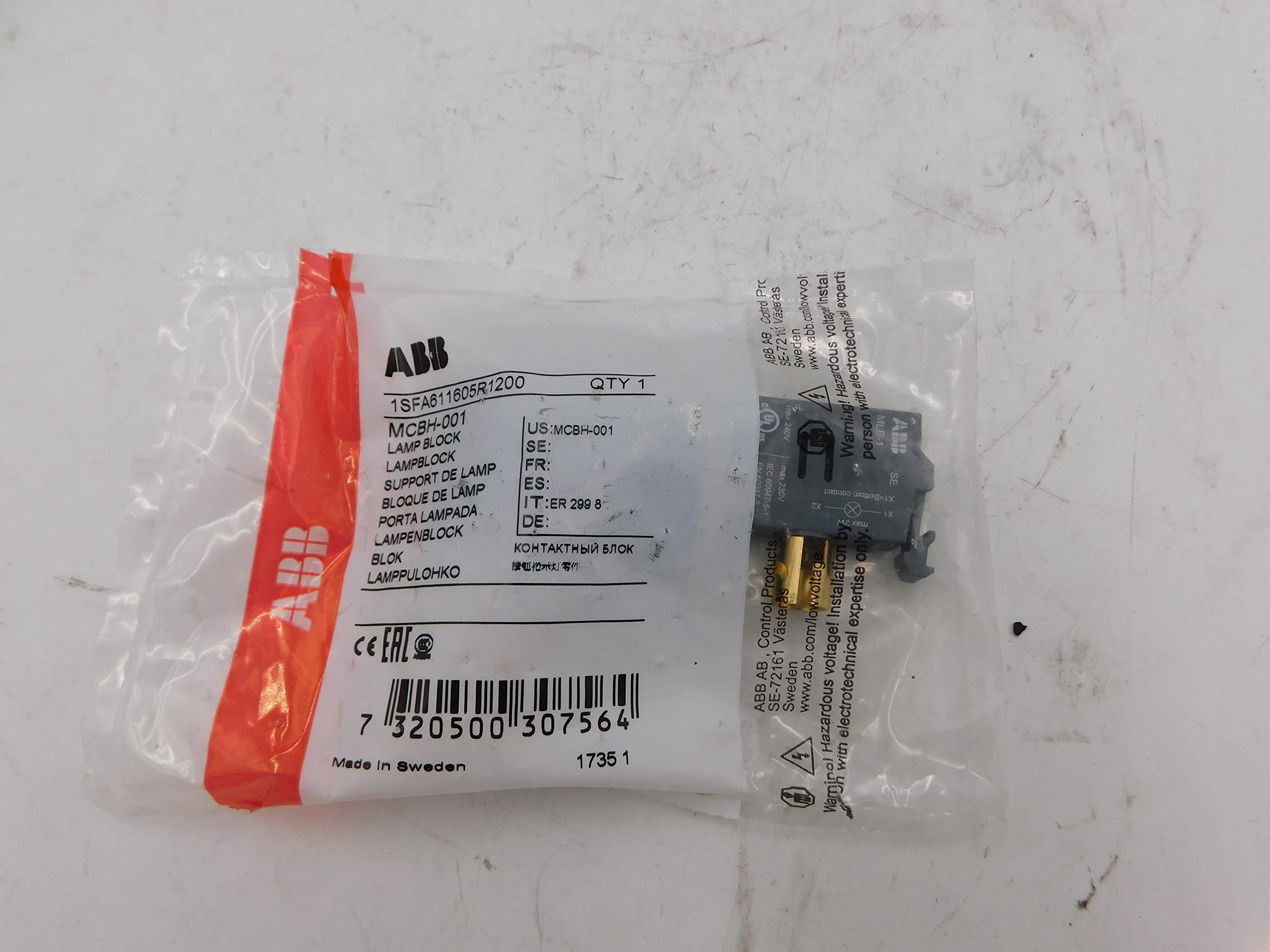 ABB MCBH-001 22mm Lamp Block, Modular