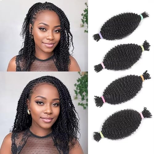Spring Twist Hair Afro Kinkys Bulk Human Hair Bundles 14