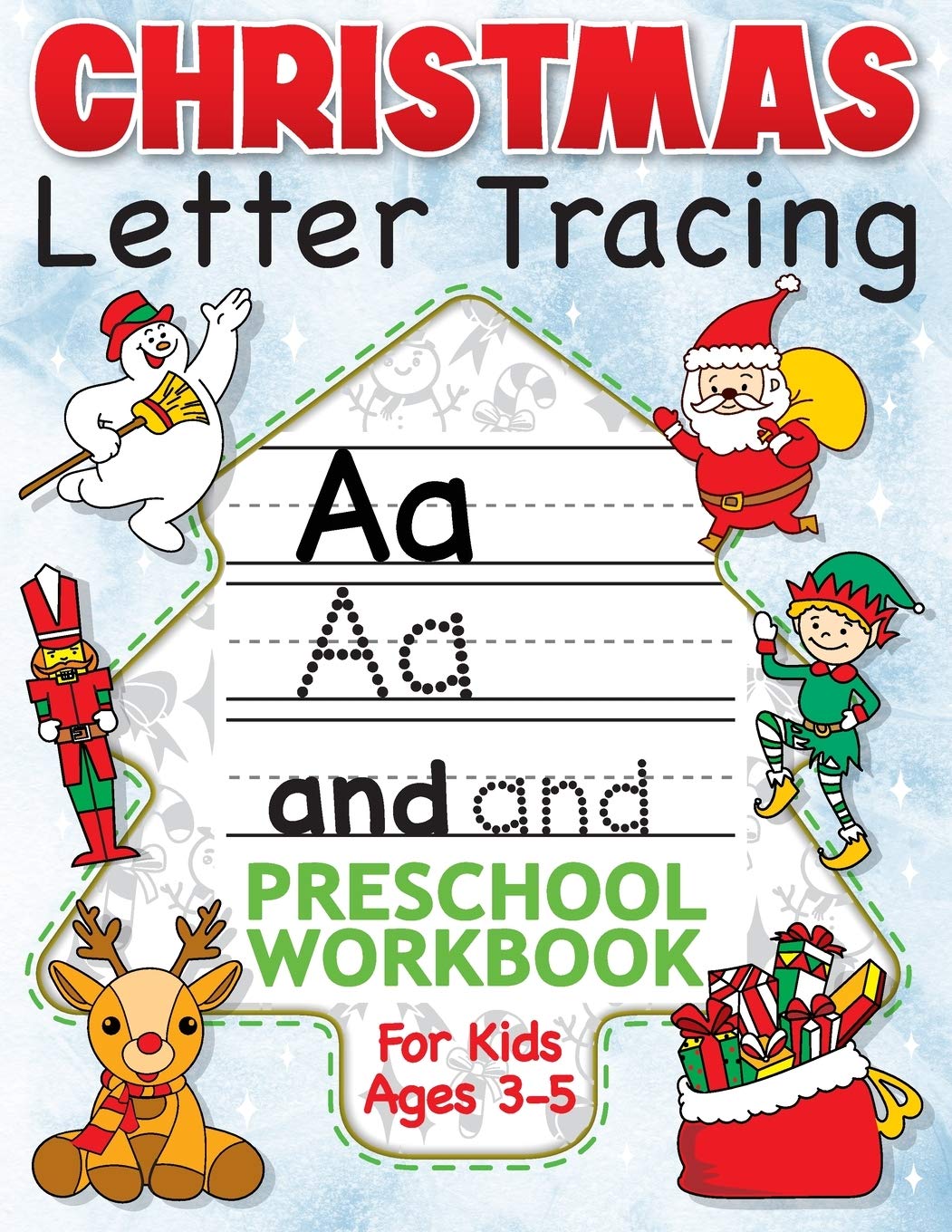 Christmas Letter Tracing Preschool Workbook for Kids Ages 35 Alphabet