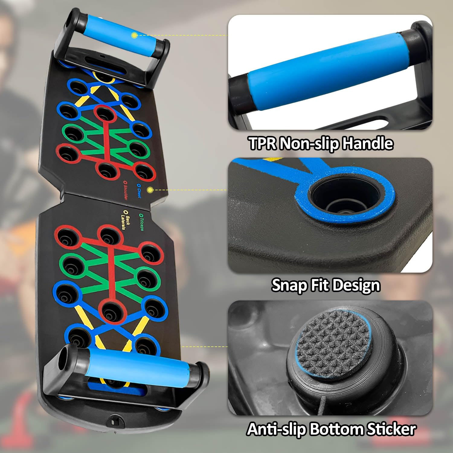 Sutekus Push Up Board for Men & Women Multi-function Detachable Push Up Bar for Strength Training Portable Home Gym Workout Equipment