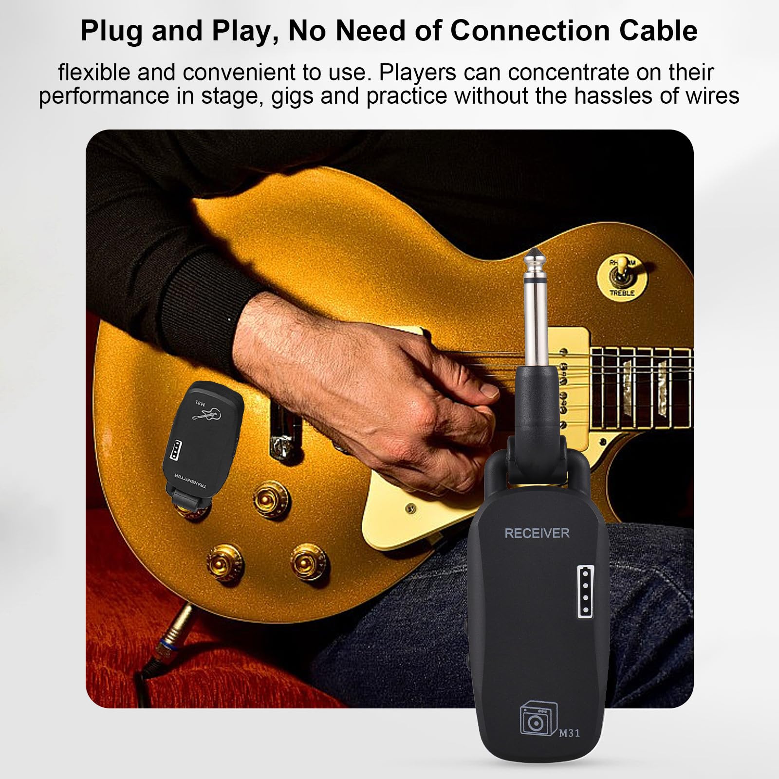 Système de transmission, système sans fil professionnel sans fil 2,4 G pour guitare, basse, émetteur-récepteur rechargeable audio portable TX&RX pour guitare électrique basse