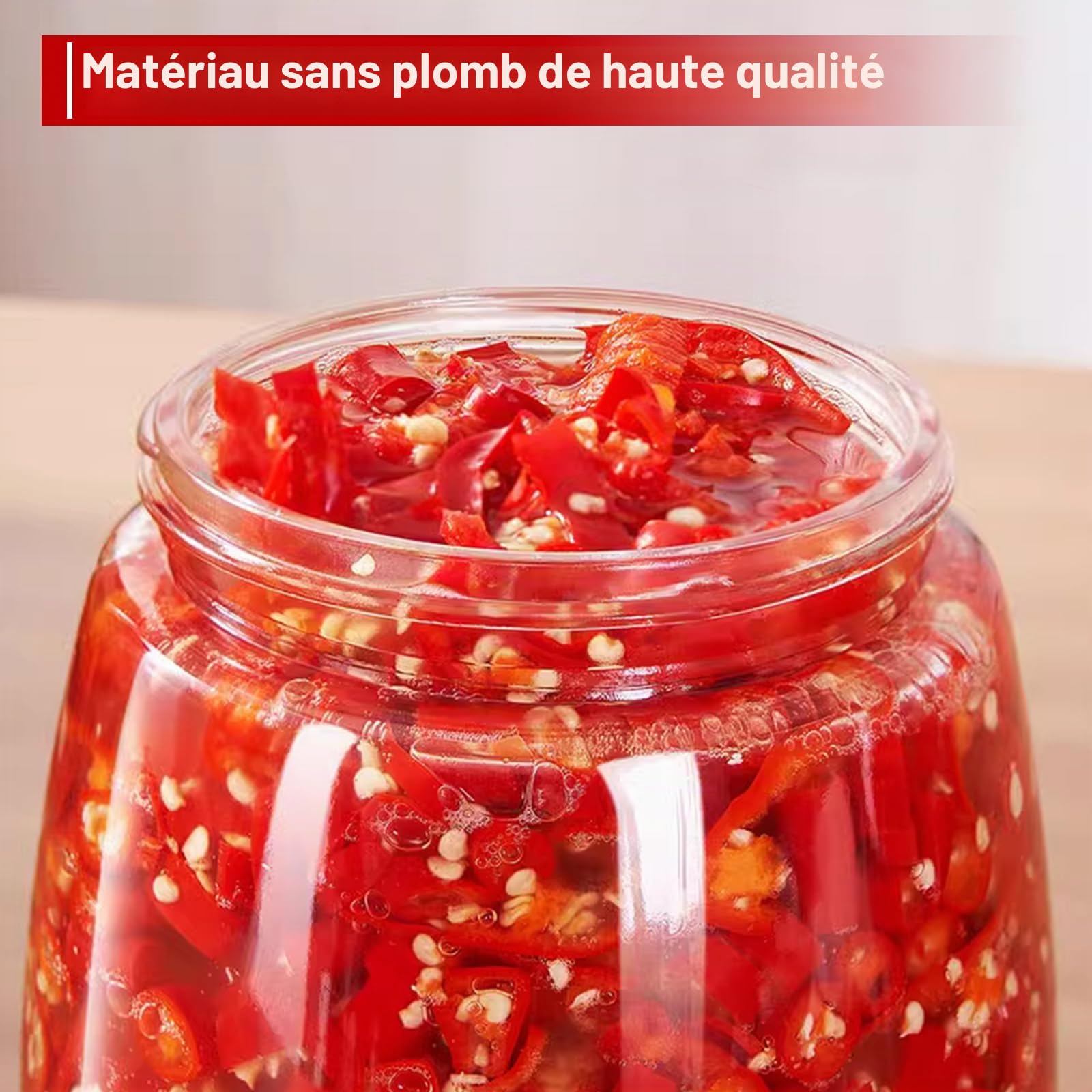 4 PCS Bocaux de Fermentation, 1.4L Verre de Fermentation avec Aération 1 Voie D'aération, Bocaux de Conservation pour Kéfir, Choucroute und Levain