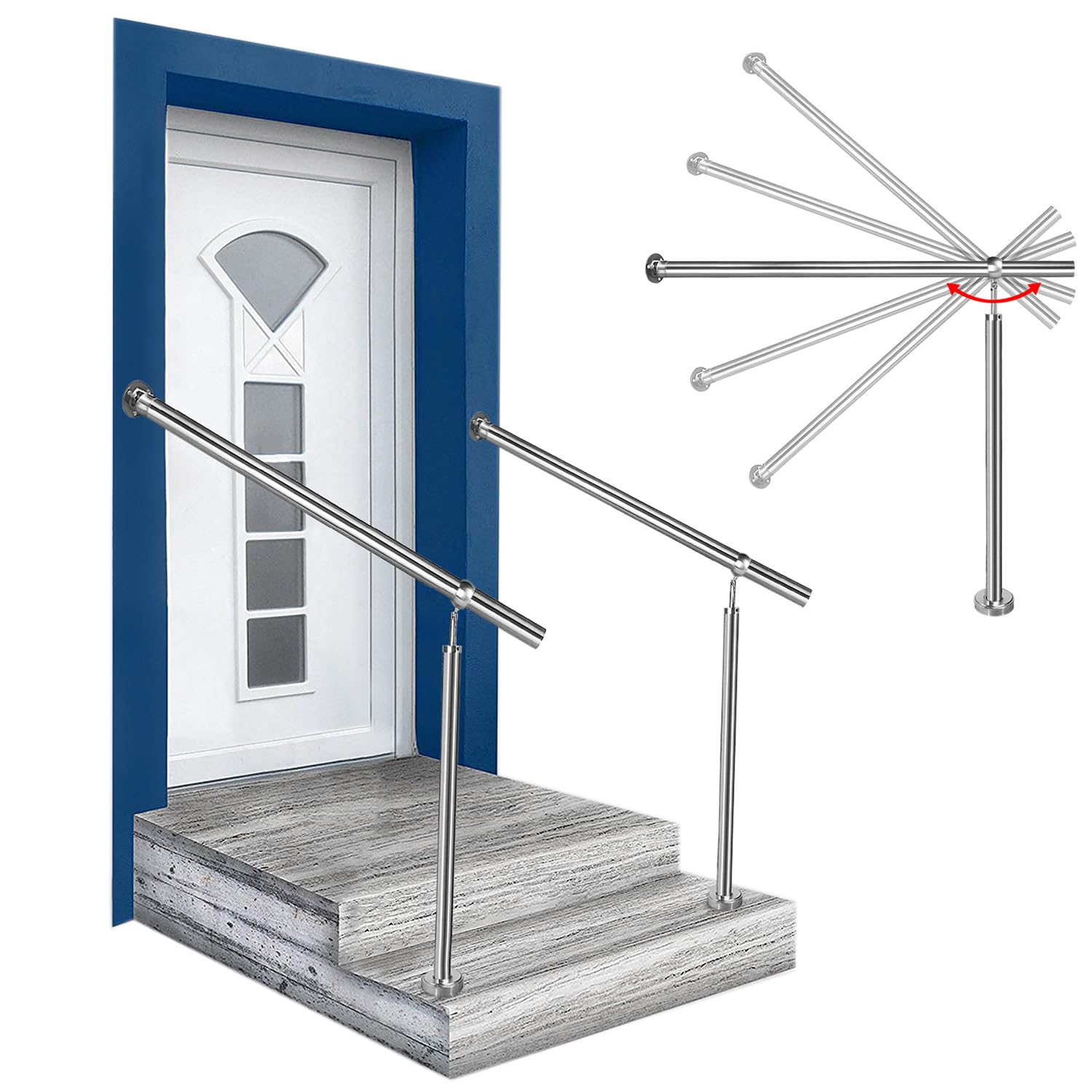 Edelstahl Geländer Handlauf 200cm Treppengeländer Eingangsgeländer