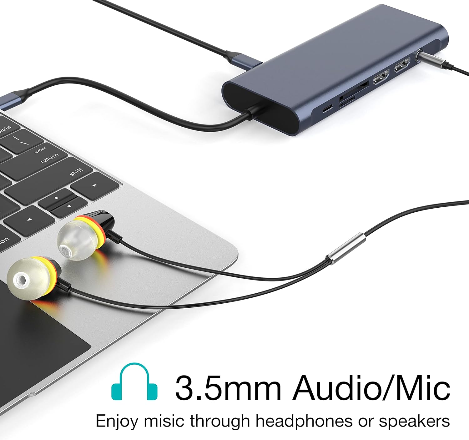 USB C Docking Station Hub (13 -in-1) with 2 X 4K HDMI, Ethernet, VGA,Audio, USB3.0 TF/SD Dongle Docking Station Compatible for MacBook iPad Pro Dell Hp Lenovo