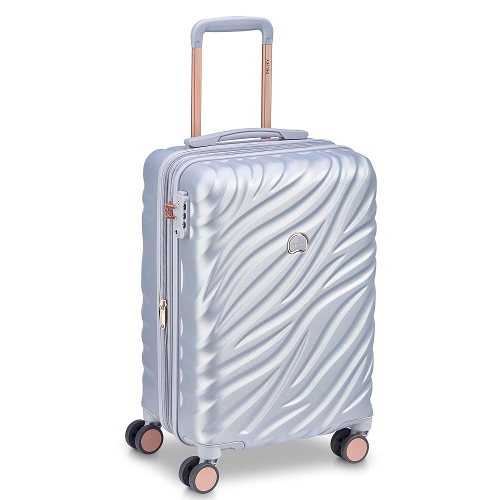 DELSEY PARIS Alexis Durable Luggage, Expandable Lightweight 4-Wheel Spinner, Easy Grip Handles for Smooth Mobility, TSA-Lock Incorporated, Men and Women, Platinum/Rose Gold, Carry-On 21-Inch