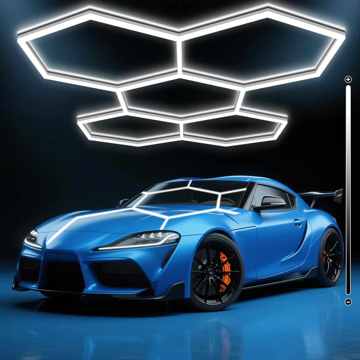 BRILLIHOOD Hexagon Garage Lights, LED Honeycomb Garage Lights, 456W, 54720LM, 6500K Super Bright, 14 Grid Systems Car Detailing Lighting for Warehouse Workshop Basement Gym