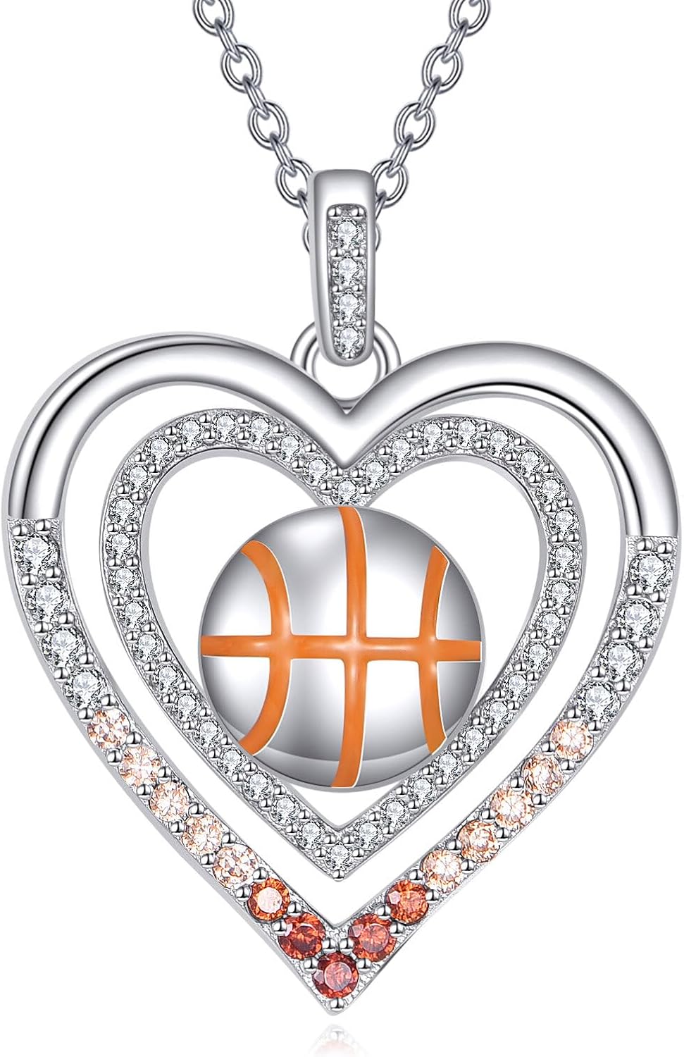 YFN Sports Jewelry Gifts for Women Sterling Silver Softball Baseball Golf Basketball Volleyball Bike Runner Pendant Necklace for Softball Lovers and Fans Jewelry Gift