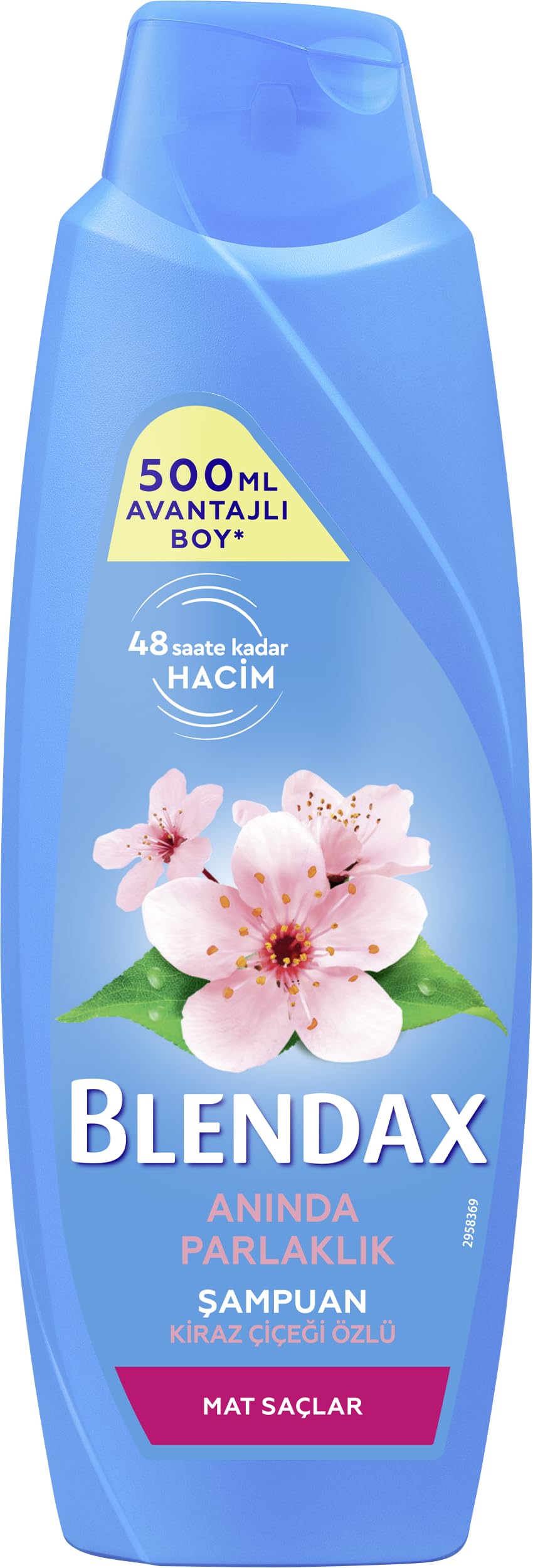 BLENDAX Anında Parlaklık ve Yumuşaklık Kiraz Çiçeği Özlü Şampuan, 500 ml