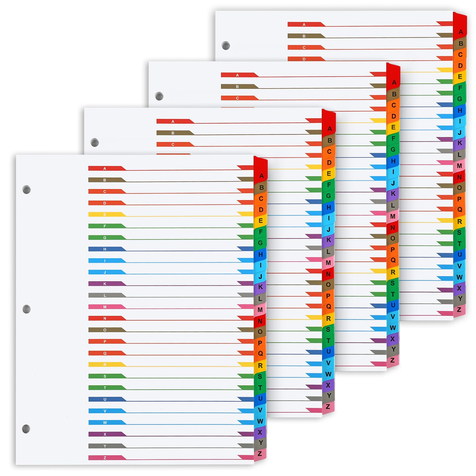 Alphabet Binder Dividers for 3 Ring Binder, COIDEA A-Z Dividers for 3 Ring Binder, Multicolor A-Z Binder Dividers with Customizable Table of Contents