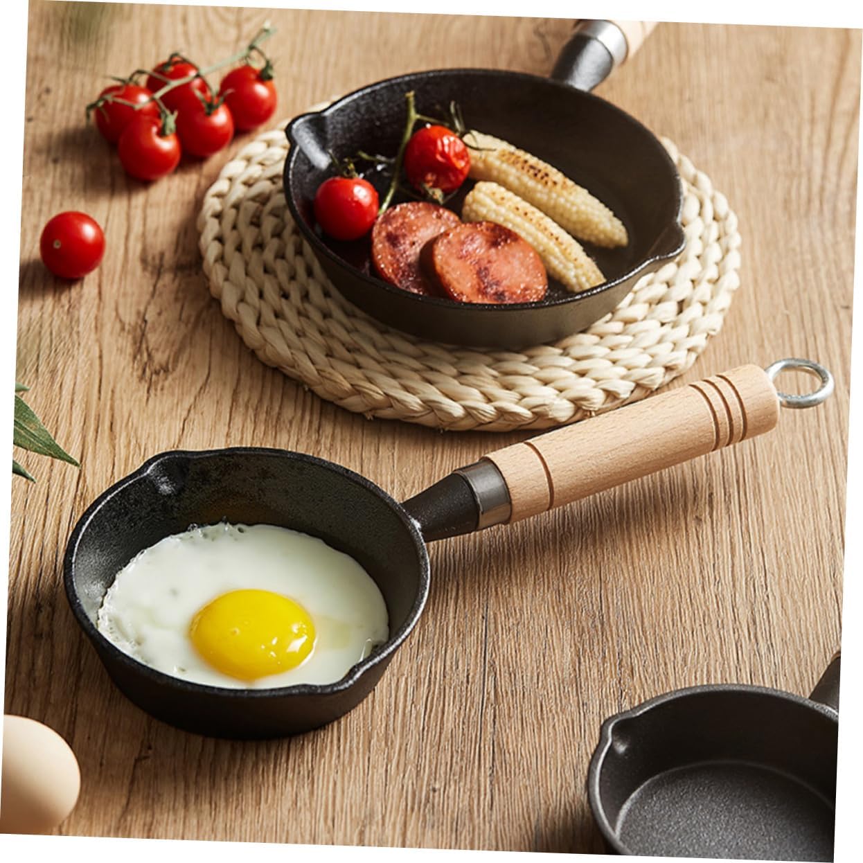 Cast Iron Skillet Frying Pan Lid Melted Butter Warmer Pot Small Butter Melting Pot for Cooking Camping Kitchen Gadget