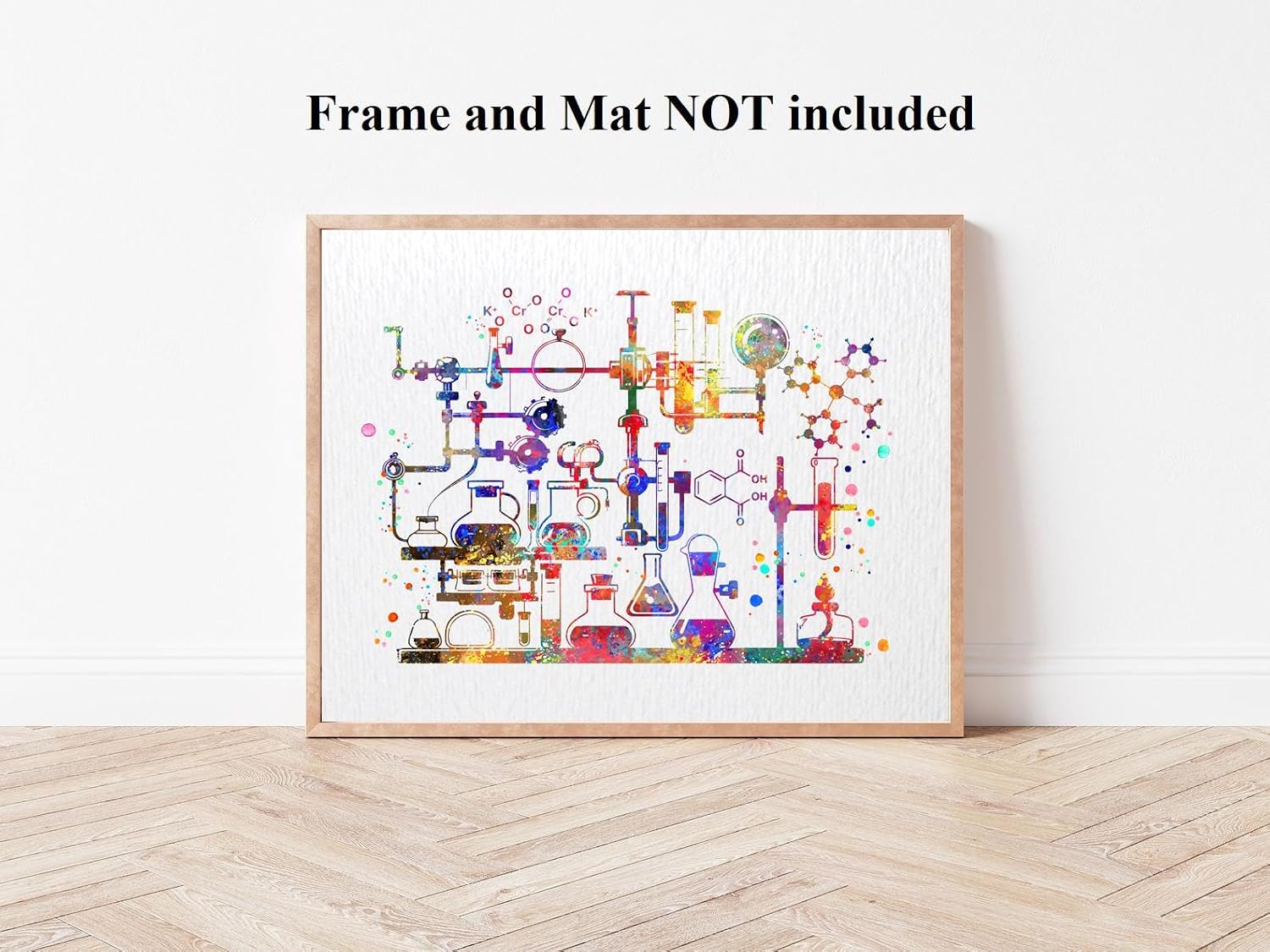 Dignovel Studios 11X14 Unframed Chemistry Laboratory Abstract Watercolor Art Print Poster Medical Microbiology Scientific Tools Wall Hanging Decor DN893