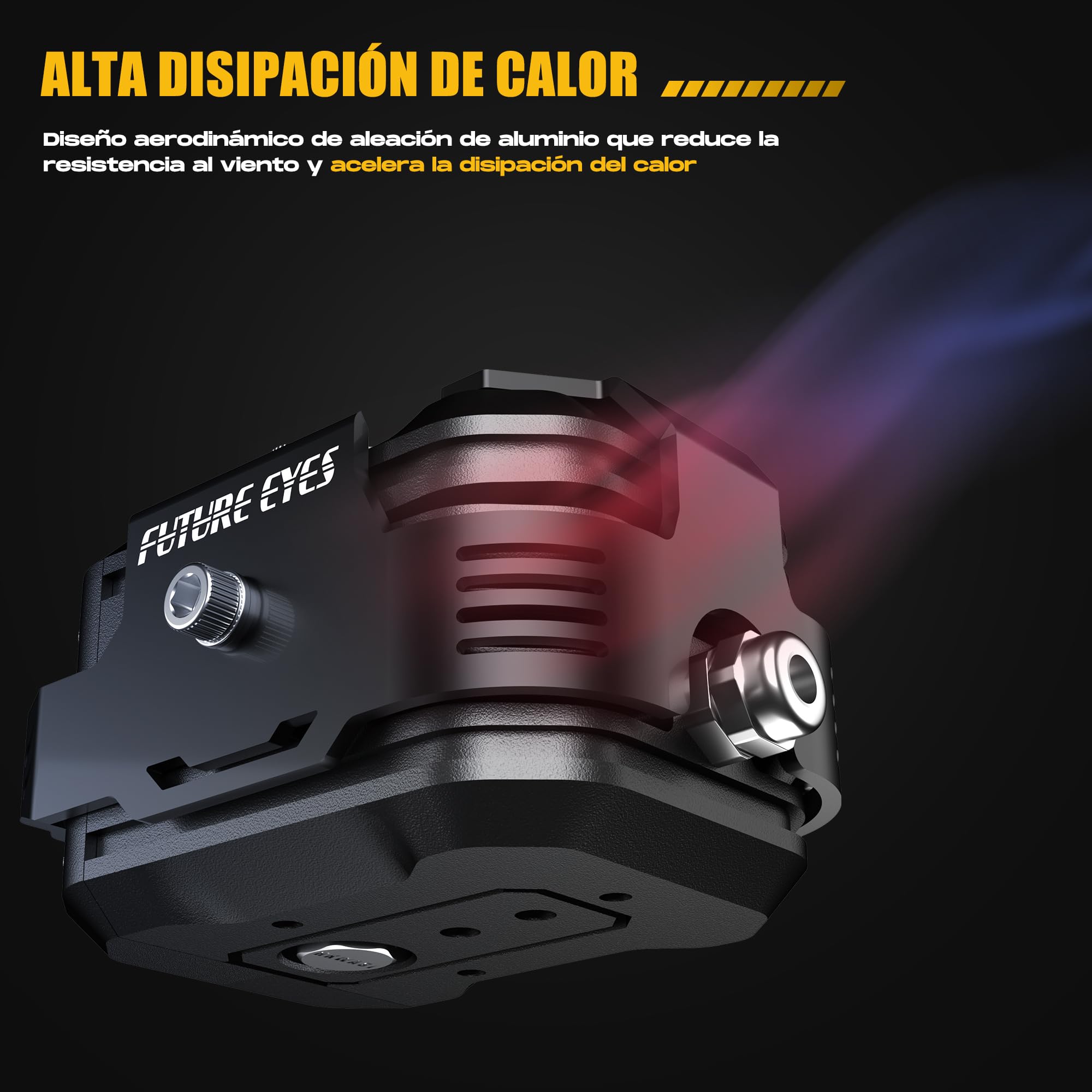 Future Eyes Faros Antiniebla para Moto LED, Luces Auxiliares Ajustables 360°, Impermeable IP67, Luces Todoterreno para Conducción Nocturna, Luz Larga y Corta Ámbar/Blanco, Compatible con ATV y UTV