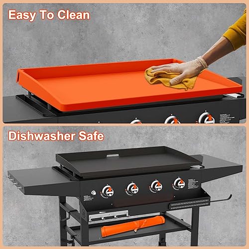 Miniatura 17 de BANGIE 22" Silicone Griddle Cover Mat for Blackstone 22 Inch Griddle Accessories Full Wrap-Around Protection Food Grade Silicone Grill Mat