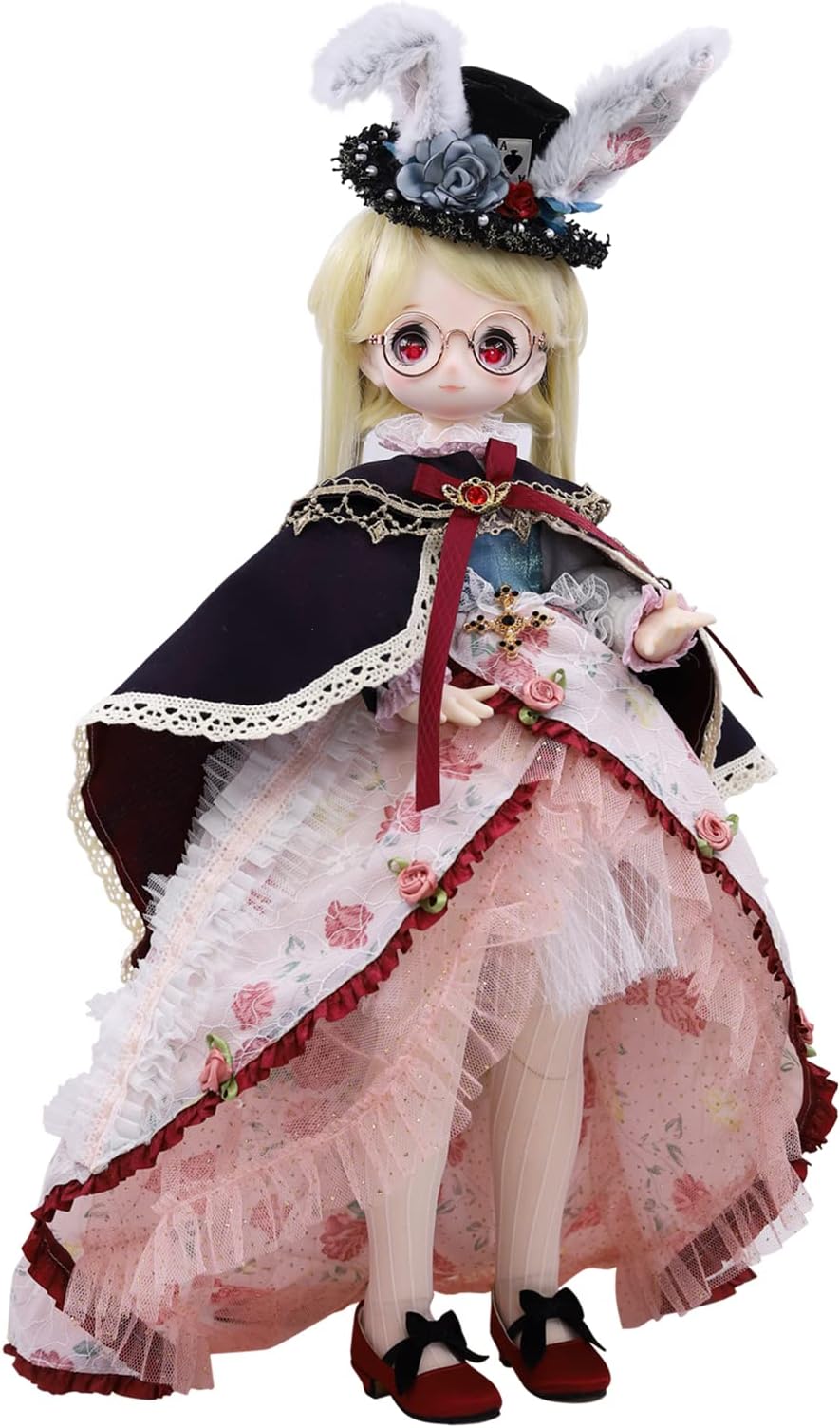 ICY Fortune Days 2nd Generation 1/4 Scale Anime Style 16 Inch BJD Ball Jointed Doll Full Set Including Wig, 3D Eyes, Clothes, Shoes, for Children Age 8+(Rabbit)