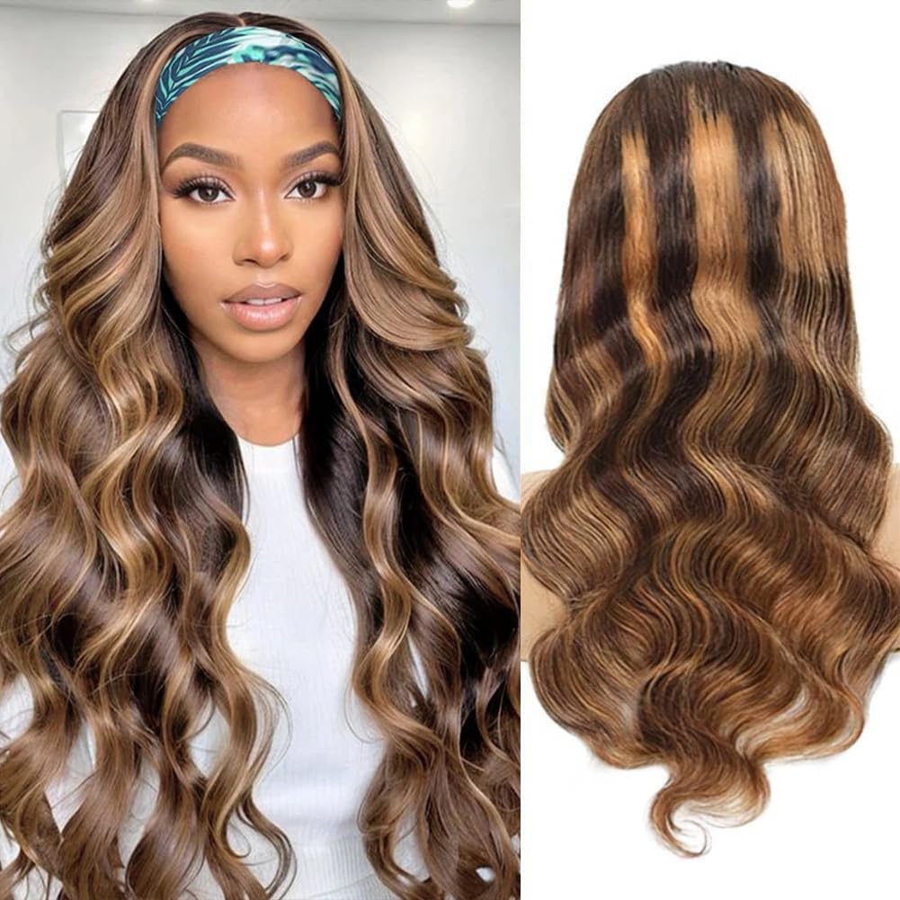 Miss Lee Headband Wigs for Black Women Human Hair 18 Inch Glueless Body Wave Headband Wig Human Hair 100% Brazilian Virgin Hair Machine Made Head band