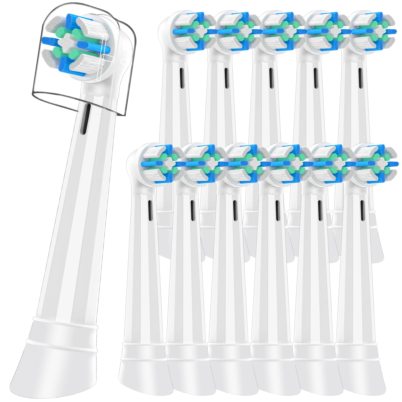 Photo 1 of 12 Pcs IO Refills Heads Compatible with Oral B IO 2/3/4/5/6/7/8/9/10/Deep Clean Electric Toothbrush, Replacement Heads Compatible with Oral B IO (White)
