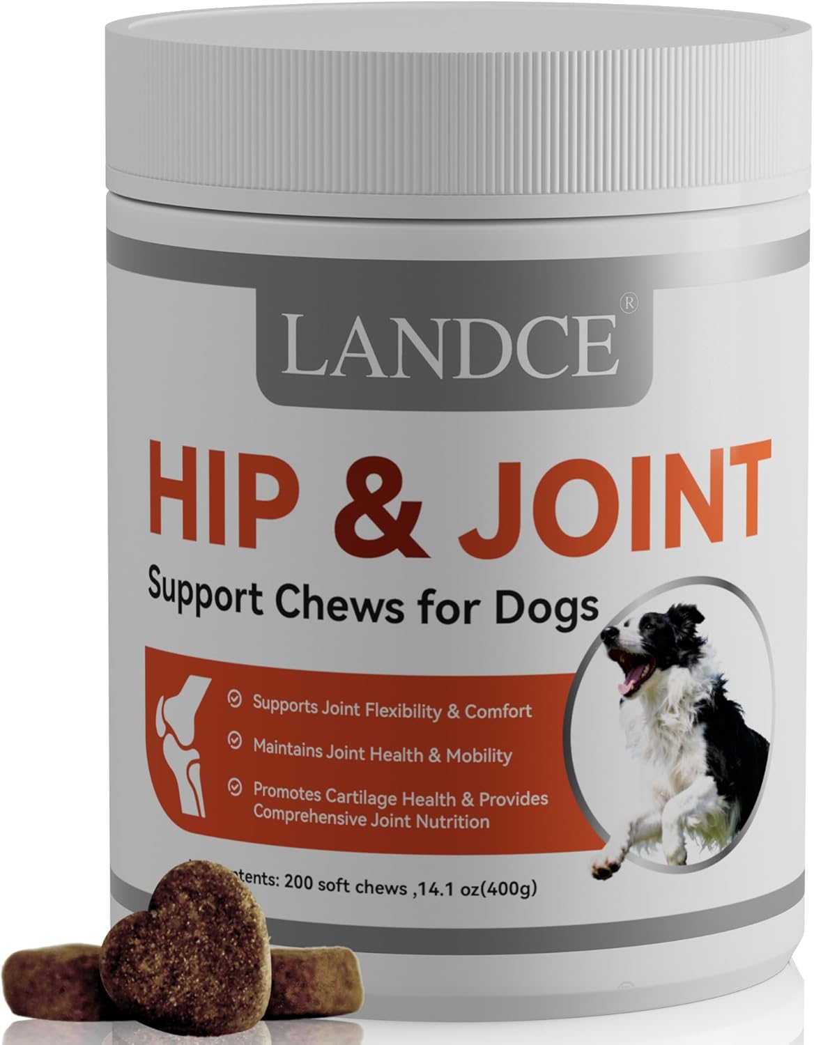 LANDCE Dog Hip and Joint Supplement, 200ct Glucosamine Chondroitin for Dogs with MSM, Green Lipped Mussel & Collagen Advanced Joint Pain Relief & Arthritis Support Senior Dog Joint Chews, All Breeds