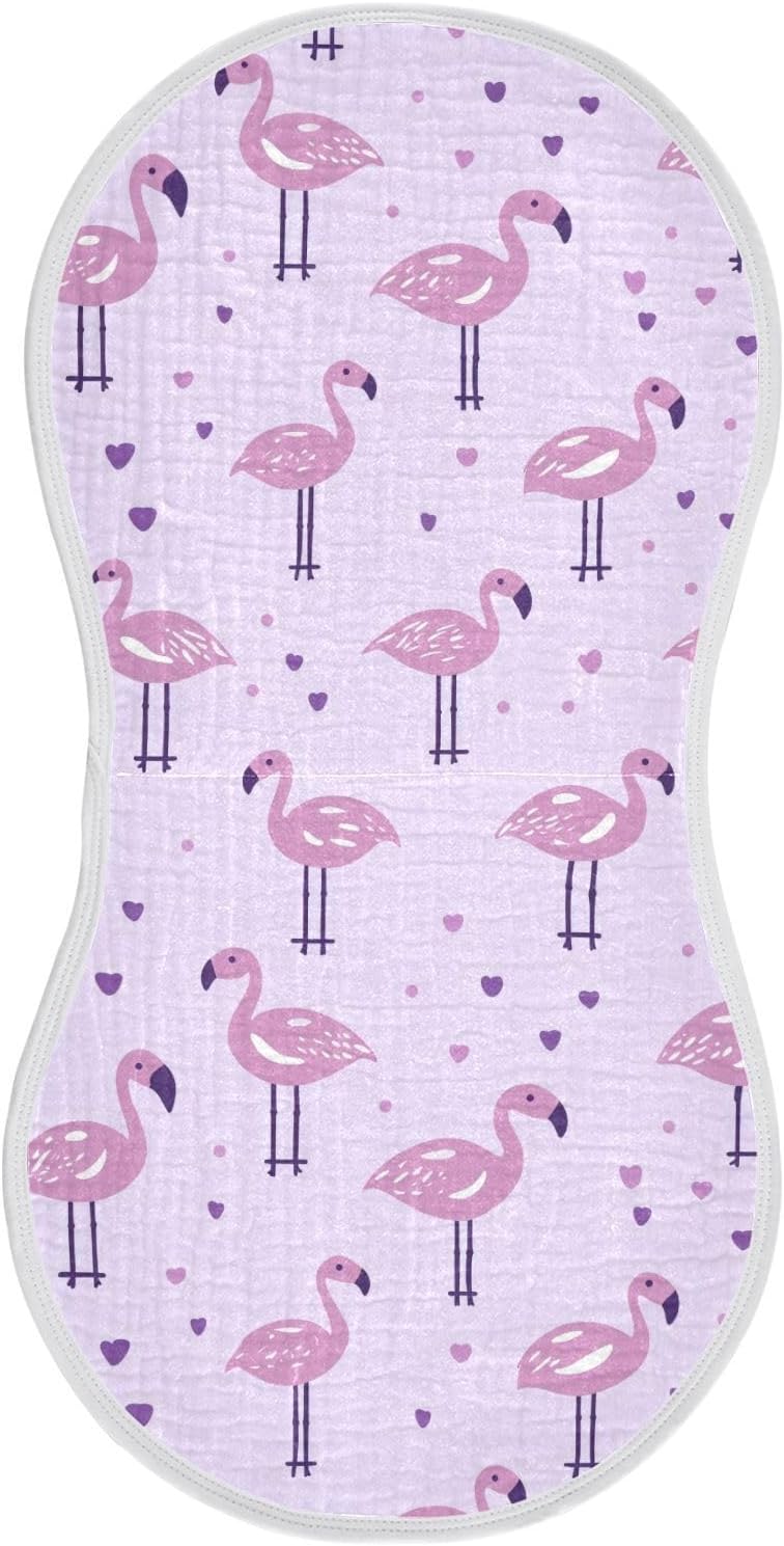 vvfelixl Purple Flamingos Burp Cloths for Baby Boy Girls Baby Washcloths Burp Rags 1 Pack