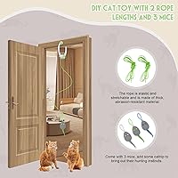 Vista 23 de Cat Toy Interactive for Indoor Cats, Smart USB Rechargeable Door Hanging Automatic Retractable Kitten Toys, Teaser Electronic Self Play Feather Cat