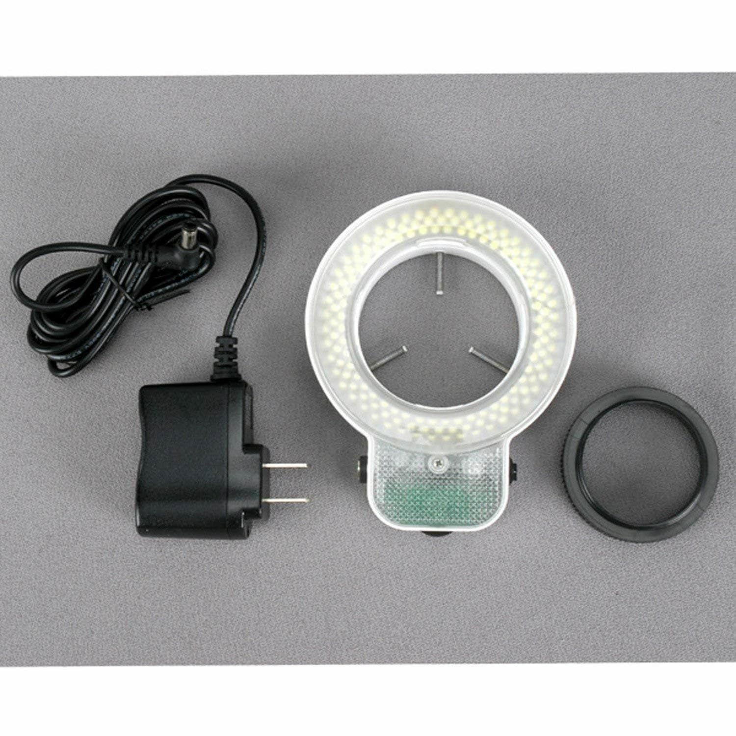 AmScope LED-144S 144 LED ajustable Microscopio compacto anillo de luz y adaptador