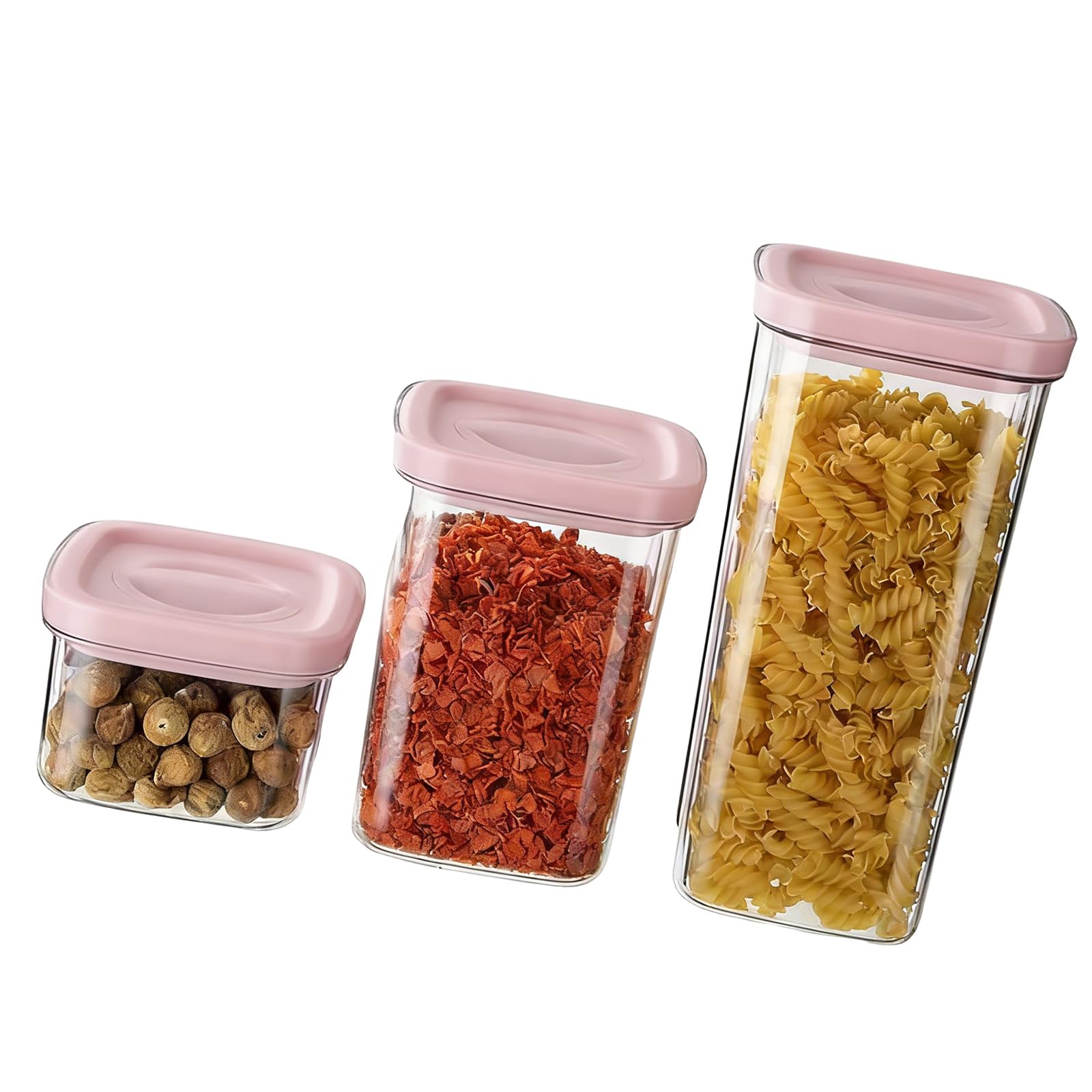 Jazuaiao 3Pcs Portable Rotating Storage Canisters with Leakproof Lid for Efficient Space Utilization Storage Containers