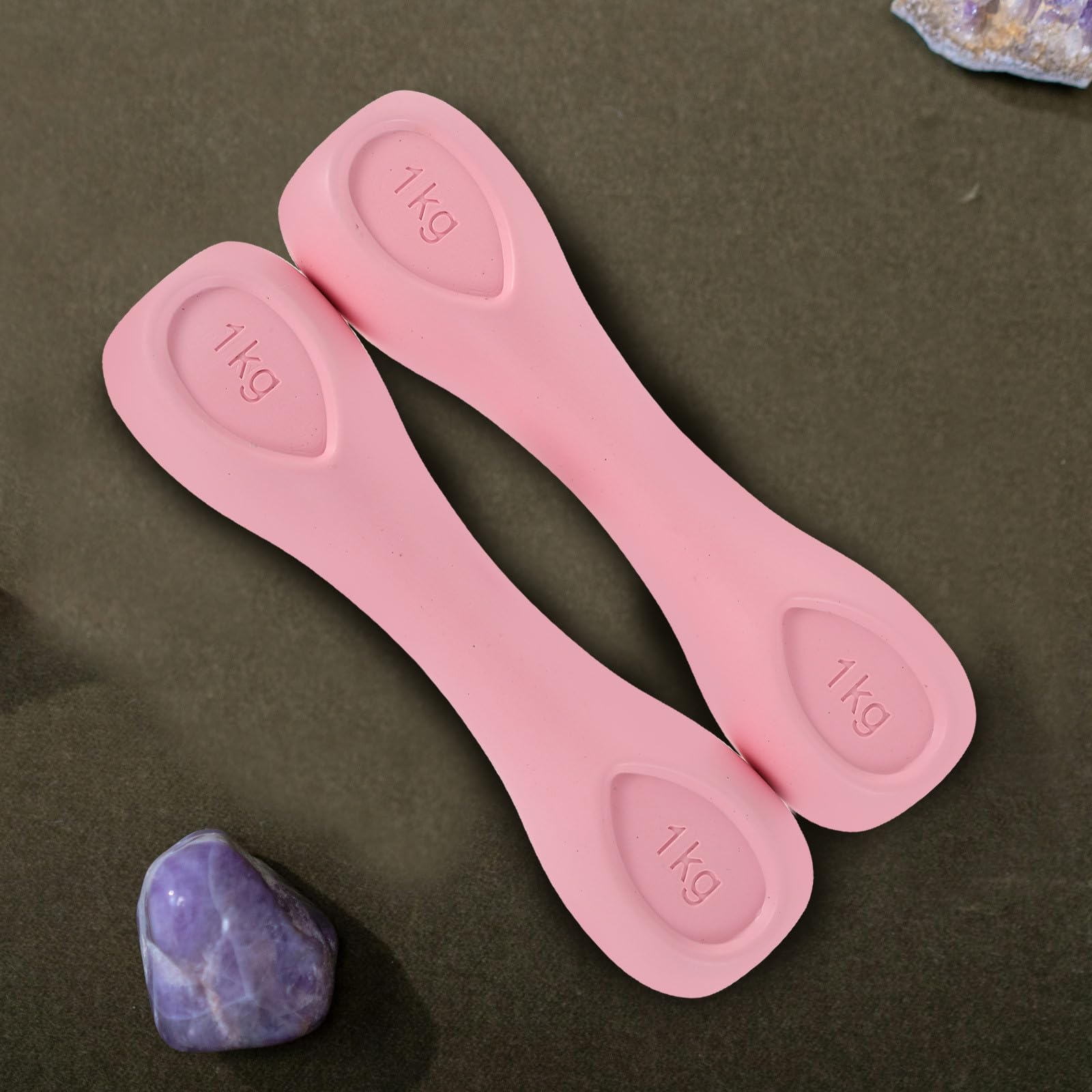 2 Piezas Mancuernas de Hierro Fundido para Mujer, Rosa, Ligeras