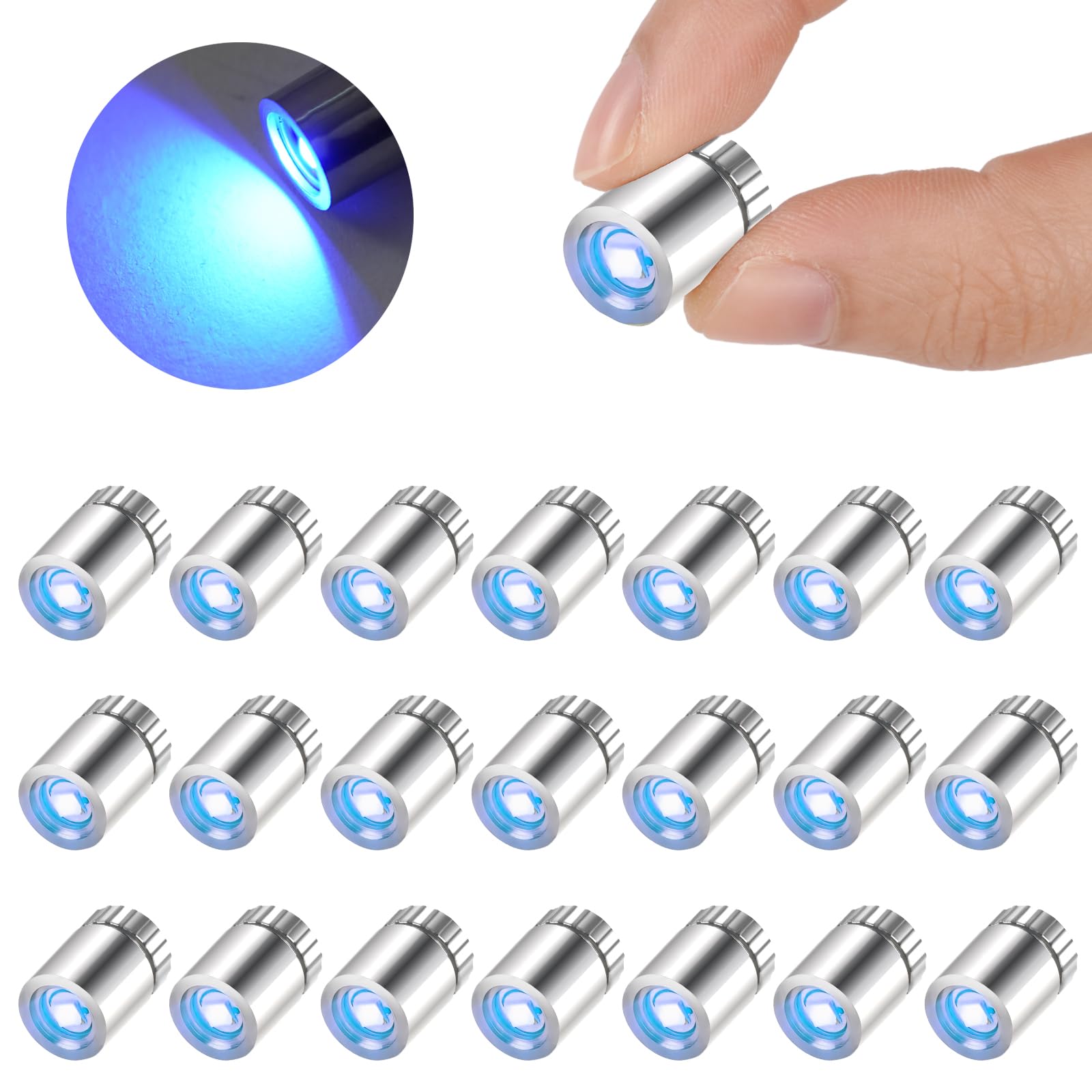 AUAUY 22 szt. Mini światła LED, mini LED na baterie, małe światła dla rzemiosła, do papierowych lampionów, dekoracji domu dla lalek, dekoracji imprezowych, niebieskich