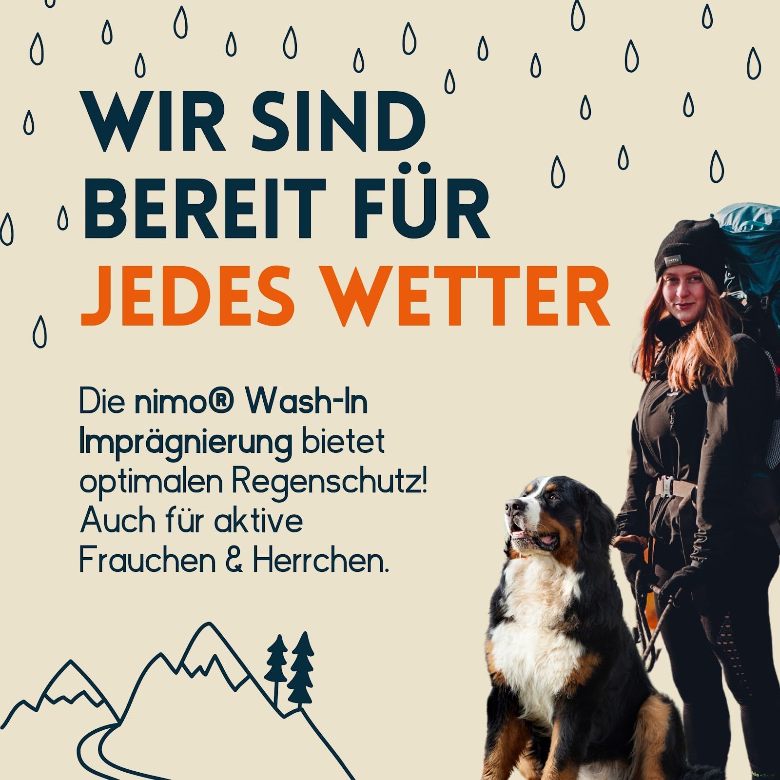 nimo® Wash-In Imprägnierung für Funktionskleidung | Imprägnierung gegen Regen & Schmutz für die Waschmaschine | Wasserabweisende Outdoor Kleidung | atmungsaktive Imprägnierung