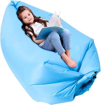 King Mills Inflatable Couch, Portable Air Couch for Camping & Beach, Blue