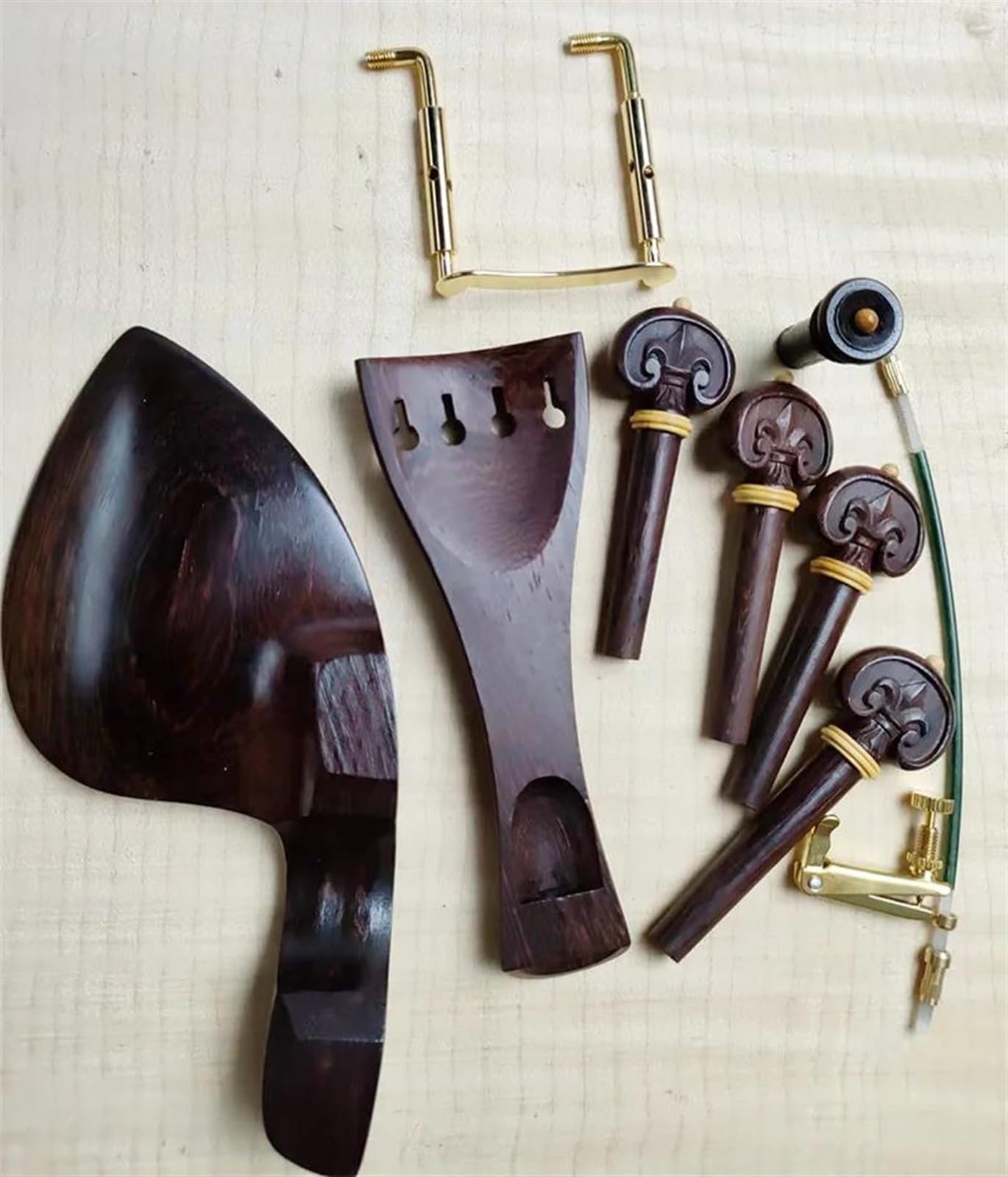 Piezas De Violín Accesorios Para Violín 4/4 Con Patrones Tallados Piezas Cordal Clavijas De Afinación Clavijas De Extremo Mentonera/soporte De Mentonera