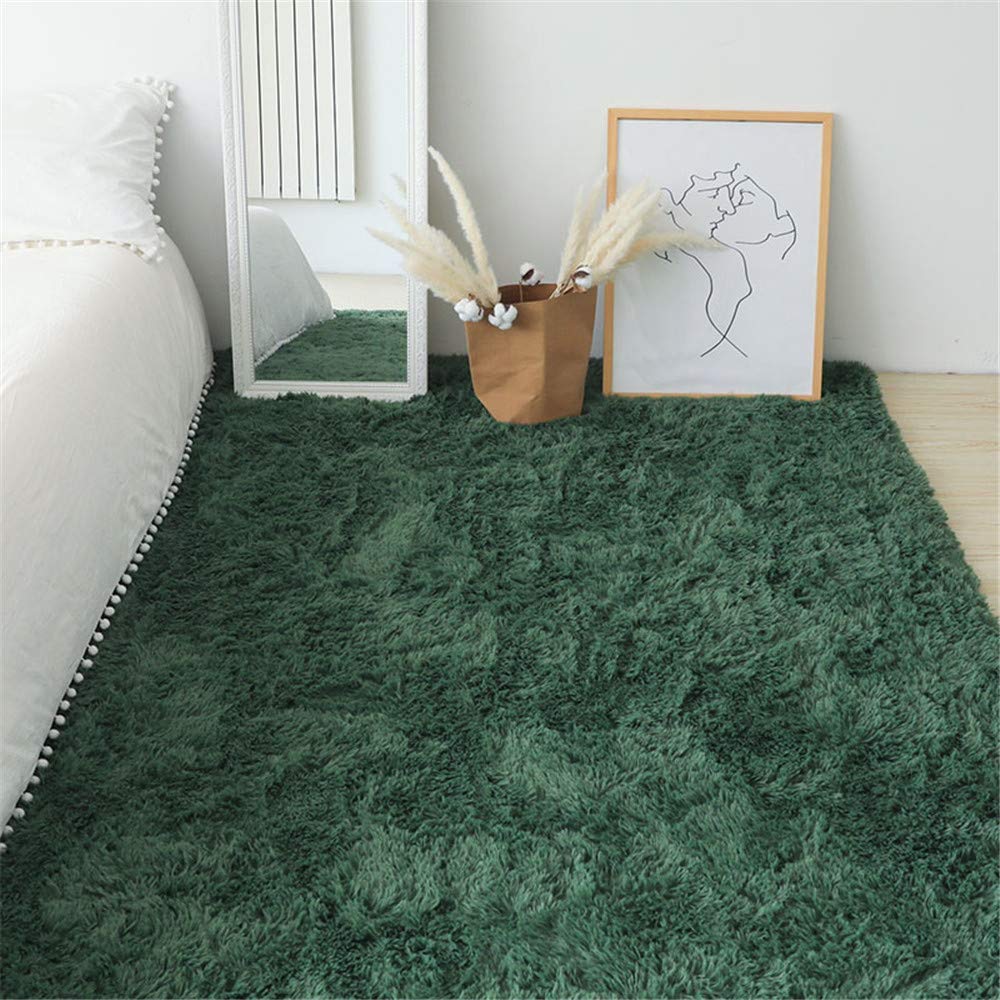 abodos Area Rugs,Fluffy Soft Living Room Carpets Anti Slip Bedroom Rug Shaggy Non-Shedding Floor Mats Large for Hallway Bedroom,Green,200x160cm