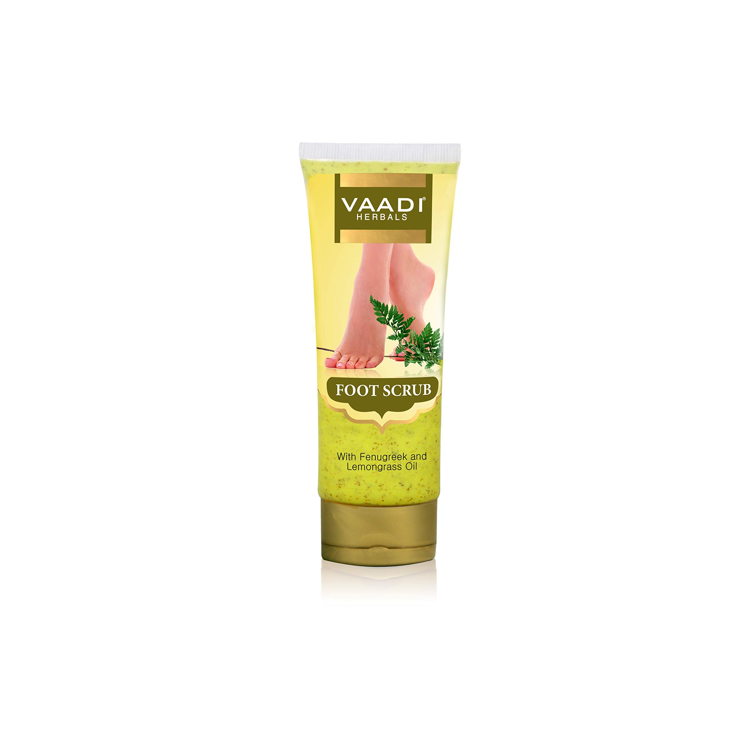 Vaadi Herbals Organic Foot Scrub with Fenugreek & Lemongrass Oil - Therapeutic Exfoliates (110 gms / 4 oz)