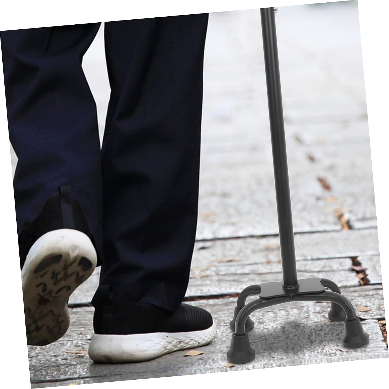4-Point Quad Cane Tips Rubber Feet Replacement for Walking Canes Non-Slip Crutch Accessories Self-Standing Support for Men and Women