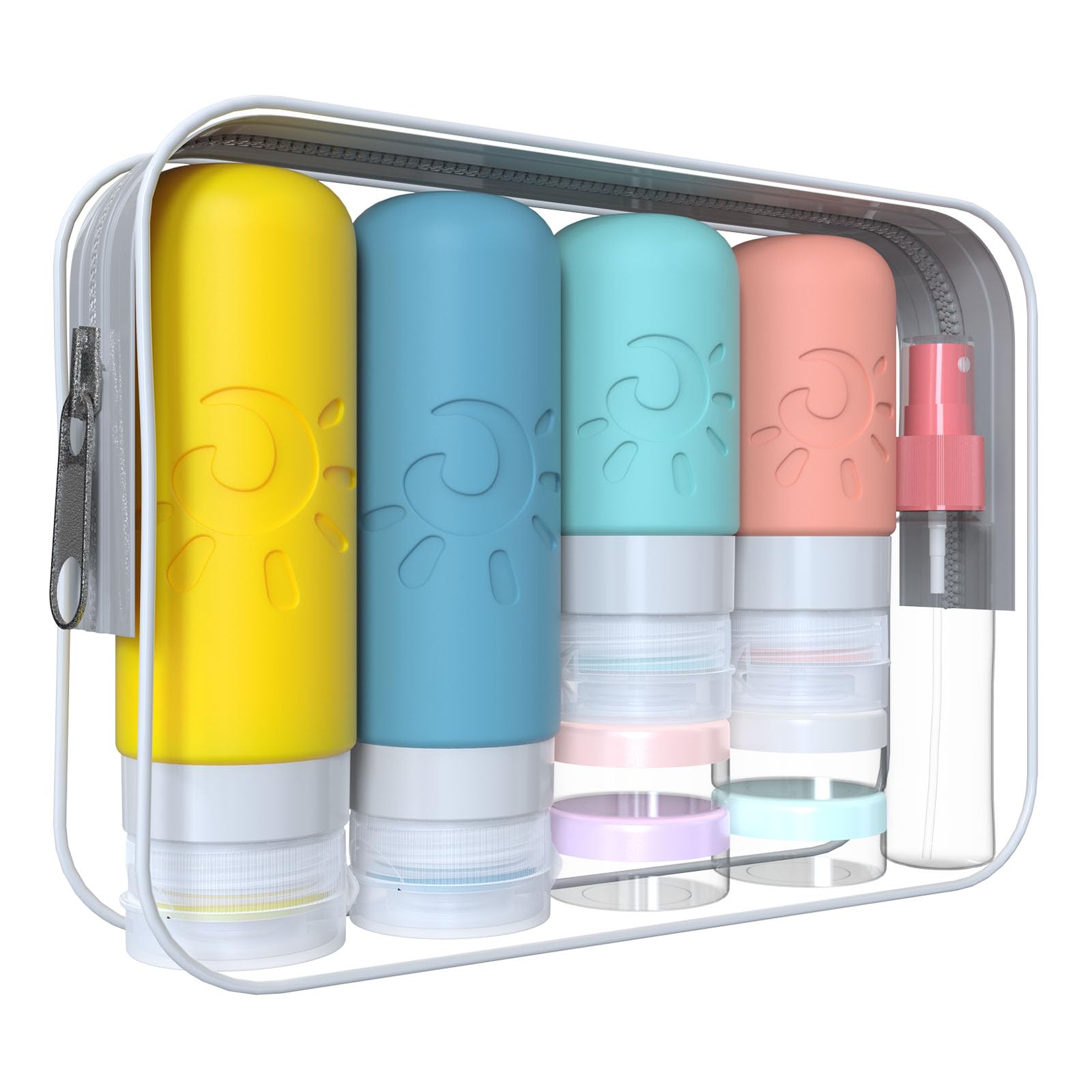 Zafit 18 Pack travel Bottles for Toiletries, TSA Approved Silicone Travel Containers Leak Proof Refillable Travel Accessories for Shampoo Conditioner