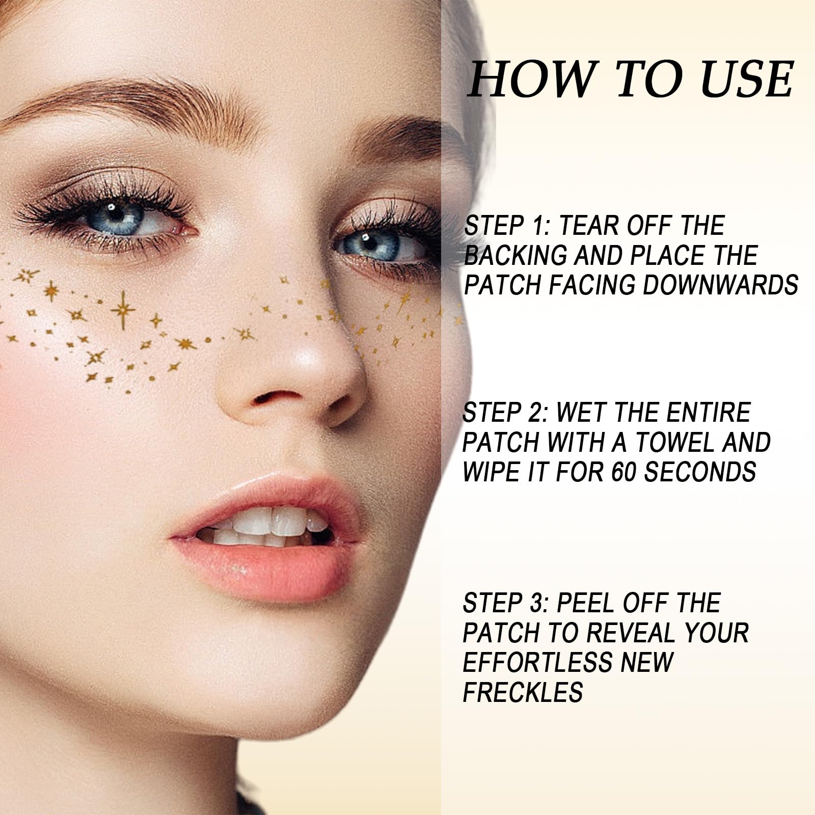 12 PCS Glitter Freckles Face, Multichrome Gold Glitter Face Stickers - Image 3