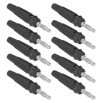 Ubersweet Banana Socket Terminal, Banana Plug Connector Long Service Life Widely Used for Industrial Equipment(Black)