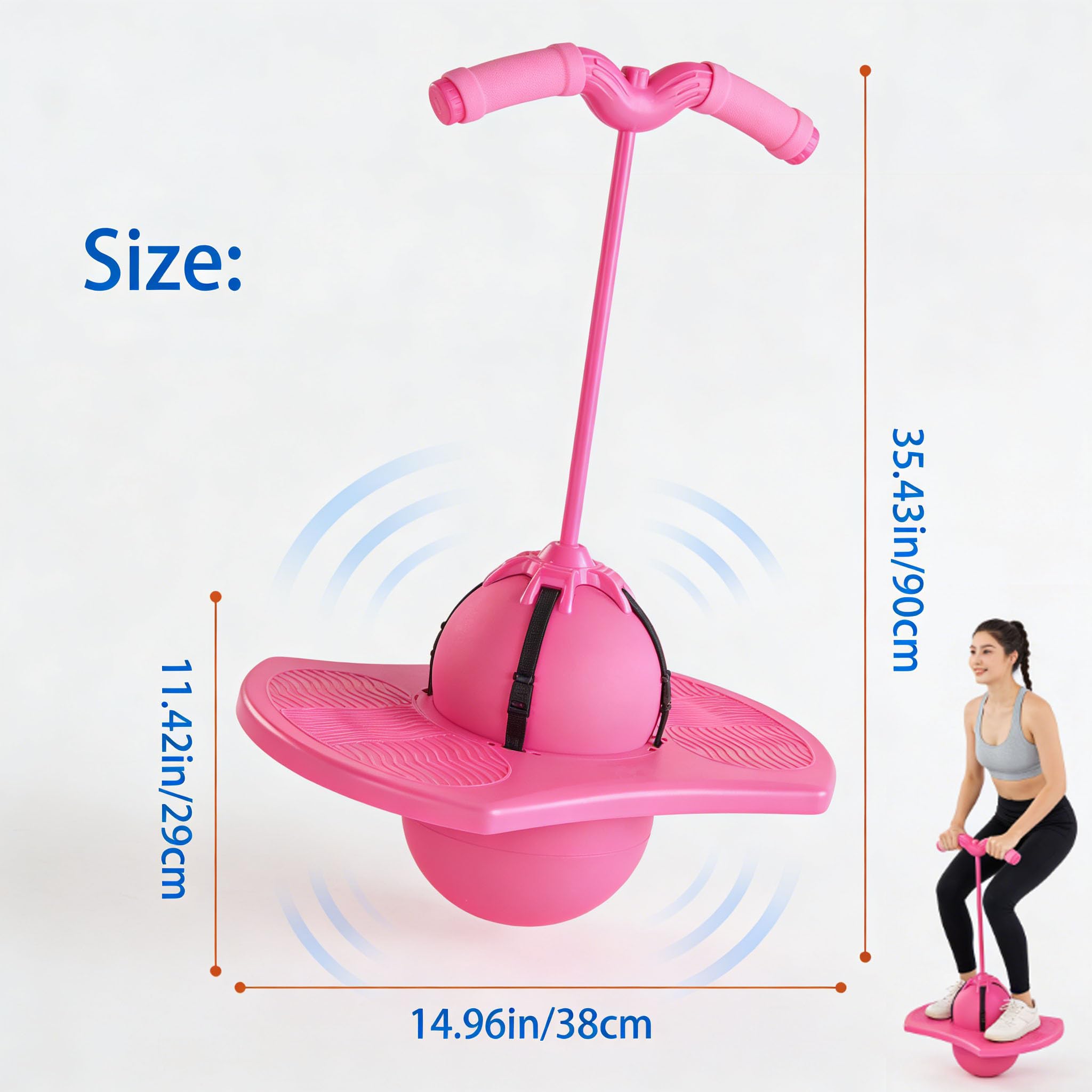 2026 Neu pogo-sprungball Mit Griff, Pogo Ball Hüpfspielzeug Outdoor, Höhenverstellbar, Stabil & Spaß für Kinder & Erwachsene - Tragfähigkeit 300 Kg, Pogo Ball - Verdickt Und Verschleißfest (1PC-E)