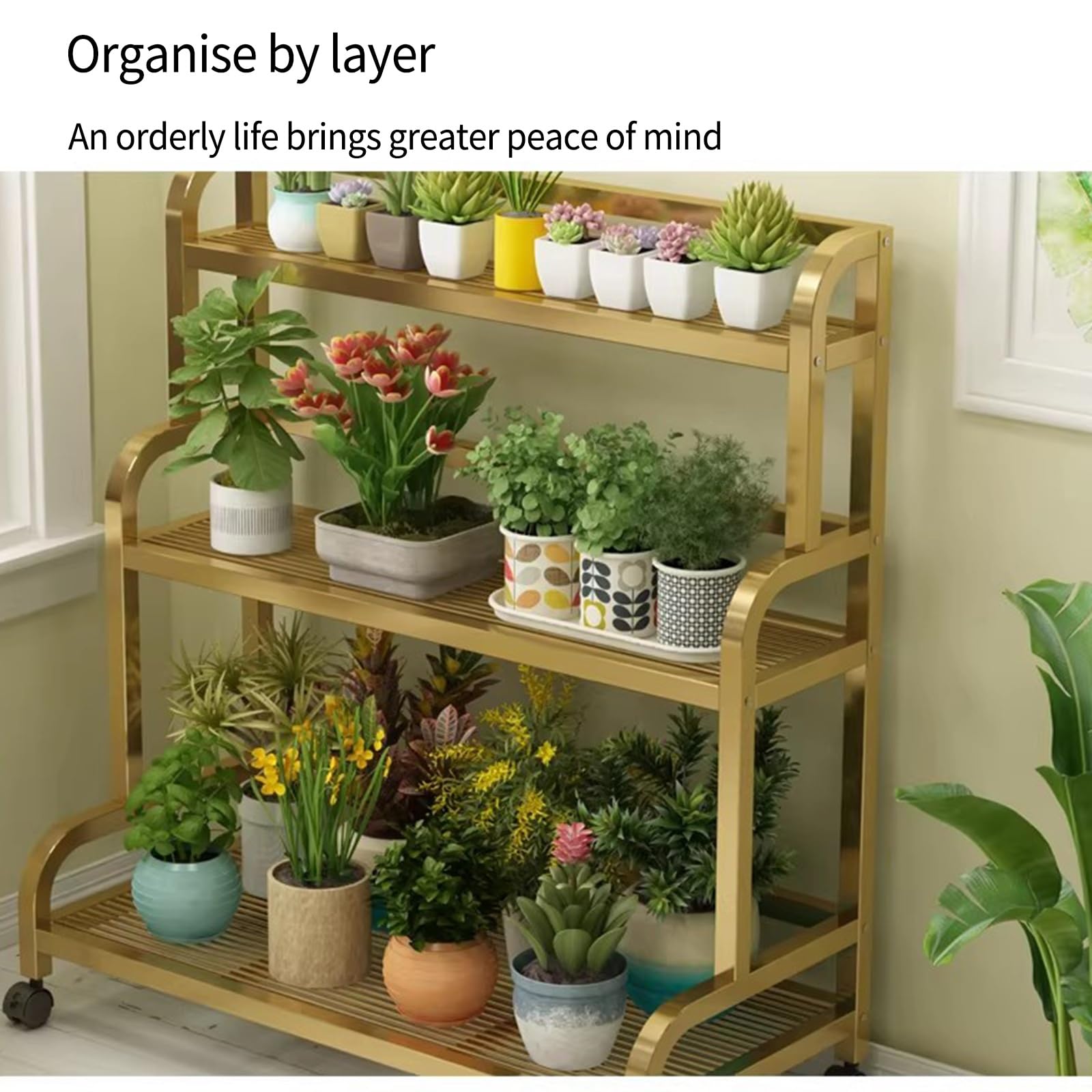 Étagère à Plantes à Plusieurs Niveaux en Fer forgé Blanc - Support pour Pots résistant pour l'intérieur et l'extérieur, idéal pour Les Jardins, Les balcons et Les Salons - 80 x 40 x 102 cm,