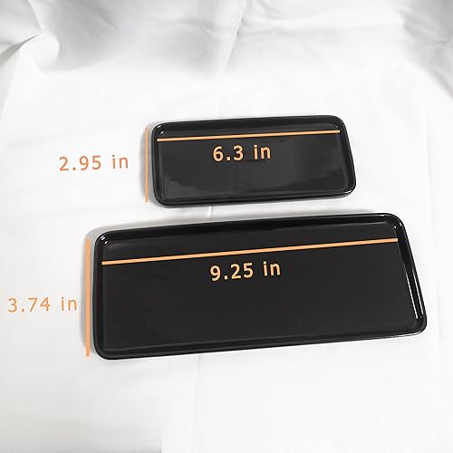 Miniatura 4 de Bandeja de fregadero de baño de cerámica bandeja negra delgada bandeja jabonera de tela vela dispensador de toallas titular m