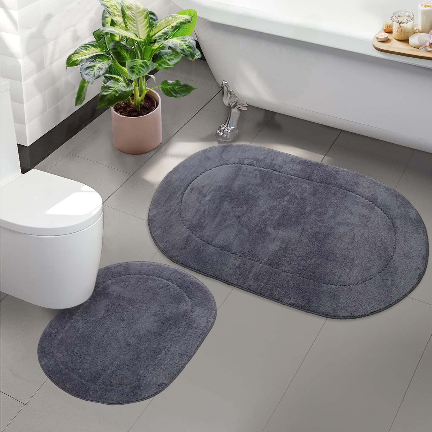 Rixos 2 tappeti da bagno (grigio)