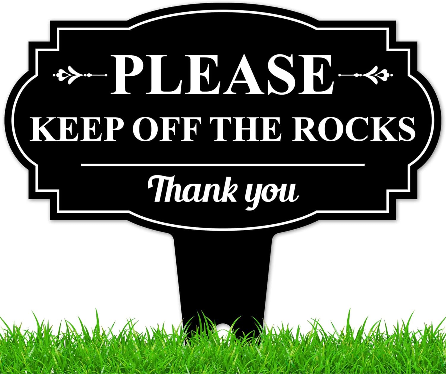 Please Keep Off The Rocks Sign, 21"x21", Heavy Duty Integrated Ground Stakes, Indoor/Outdoor Use, Rust Free Aluminum Composite, Made in USA by My Sign center
