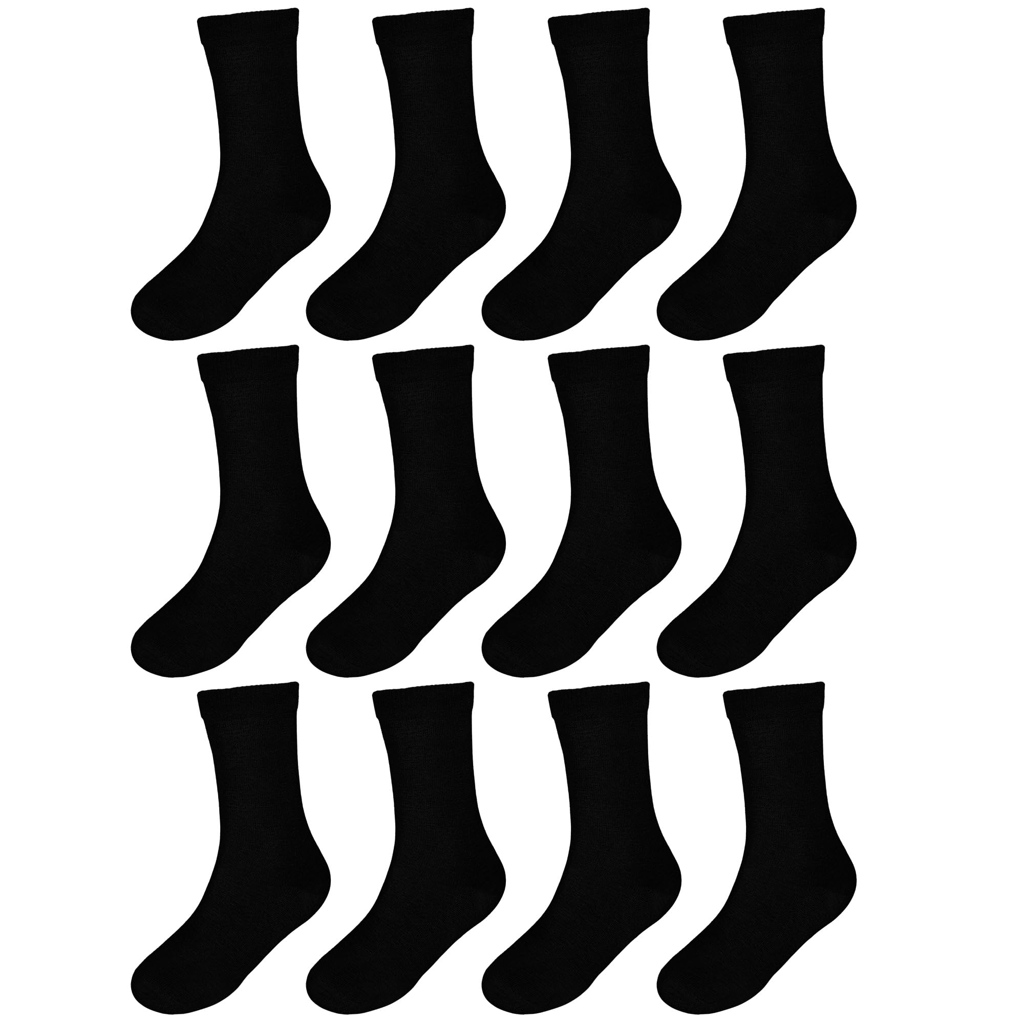 Falari 12-Pack Boy Toddler Kids Cotton Crew Socks
